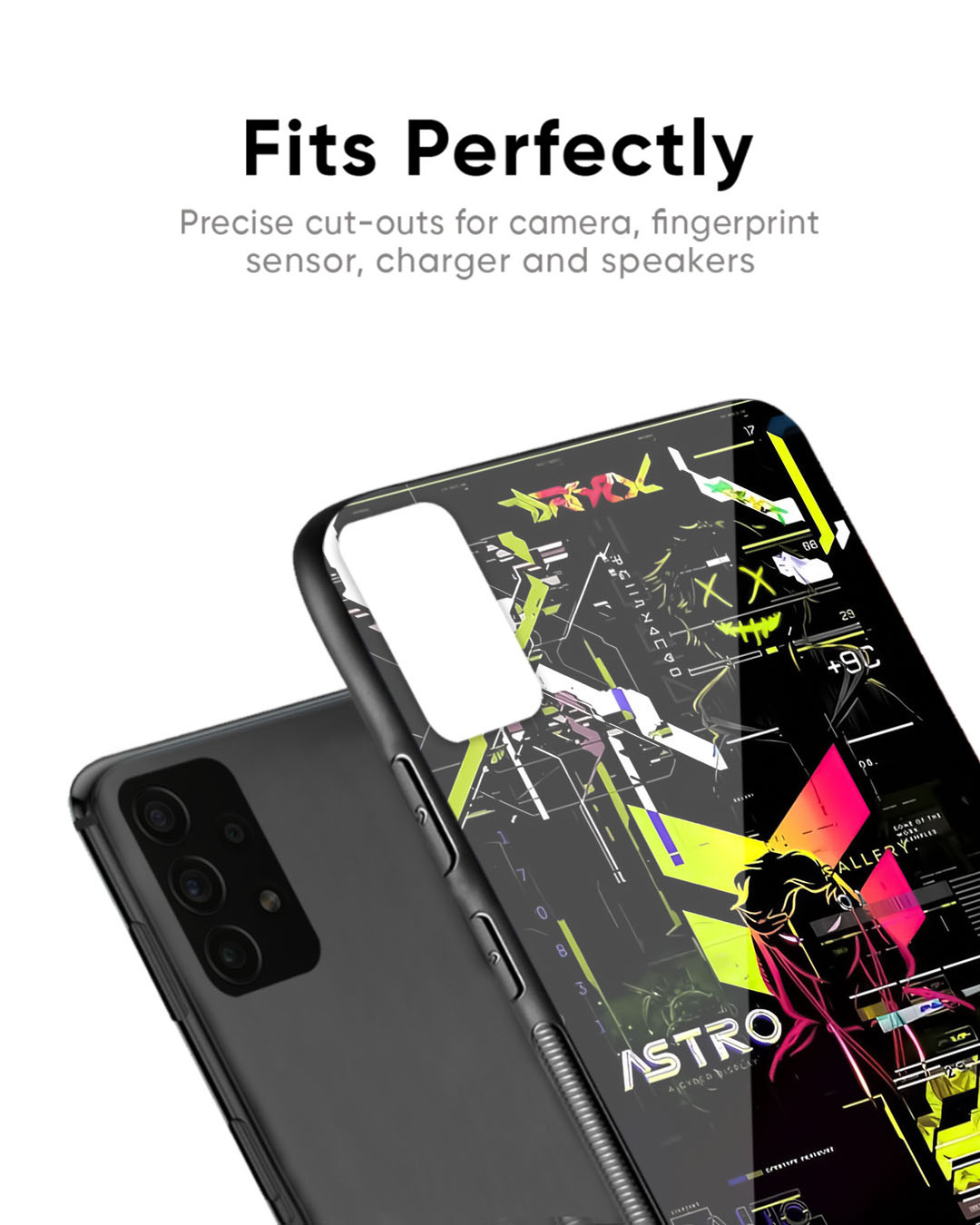 Shop Astro Glitch Premium Glass Case for OnePlus 8 (Shock Proof, Scratch Resistant)-Back