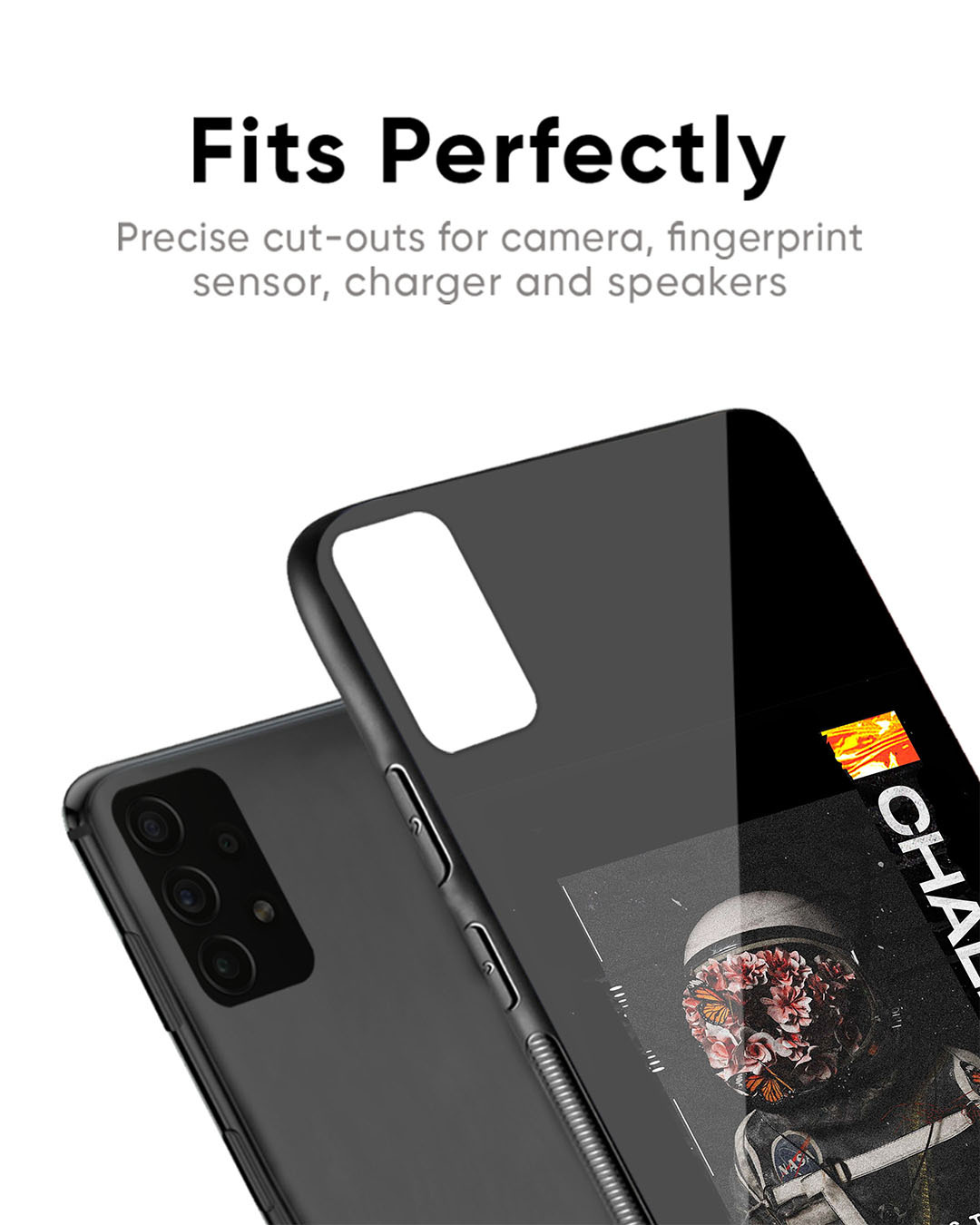Shop Astronaut Challenge Premium Glass Case for OnePlus 6T (Shock Proof, Scratch Resistant)-Back