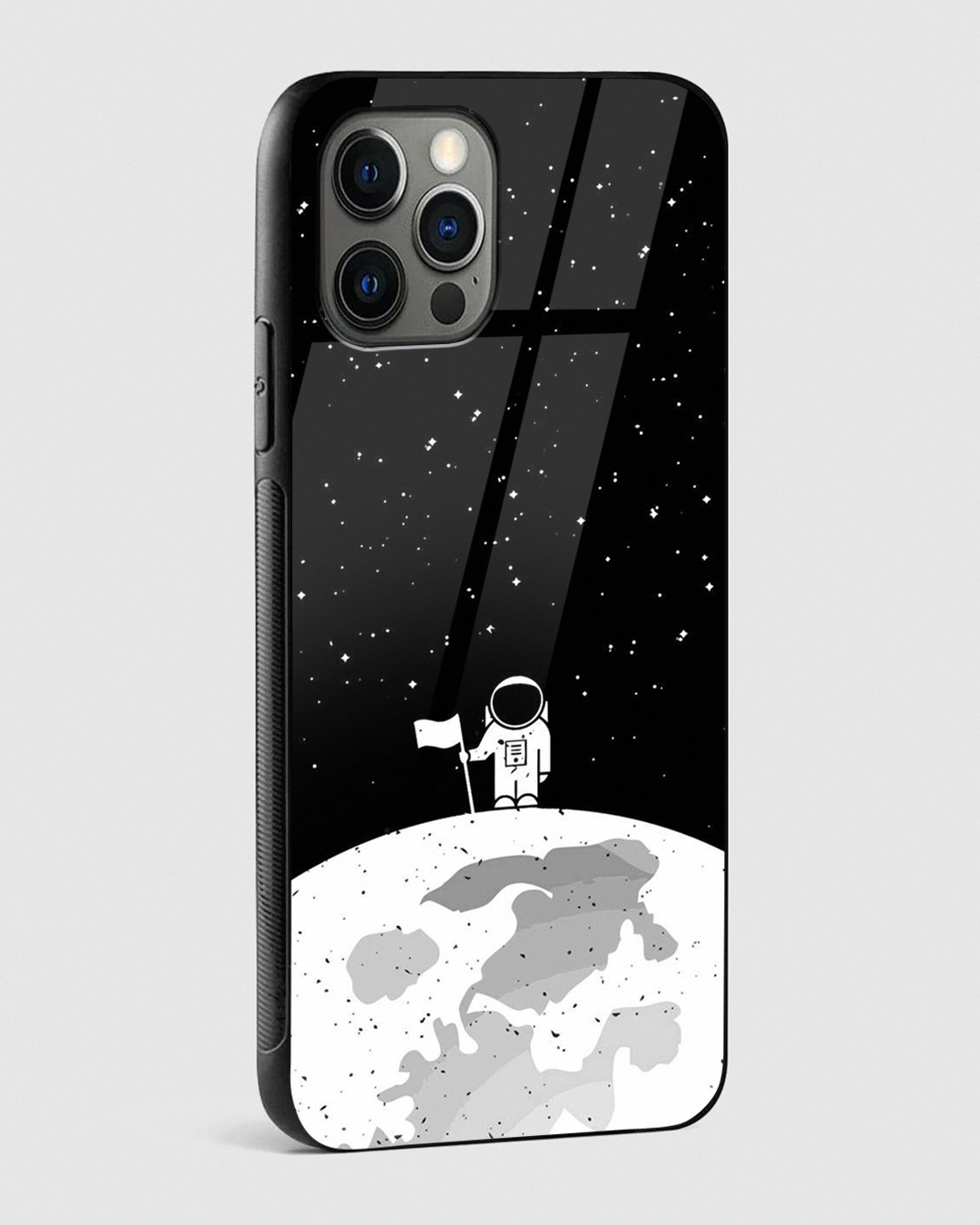 Shop Astronaut On Moon Premium Glass Case for Apple iPhone 15 Pro Max-Back