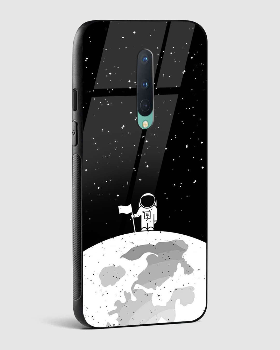 Shop Astronaut On Moon Premium Glass Case for OnePlus 8-Back