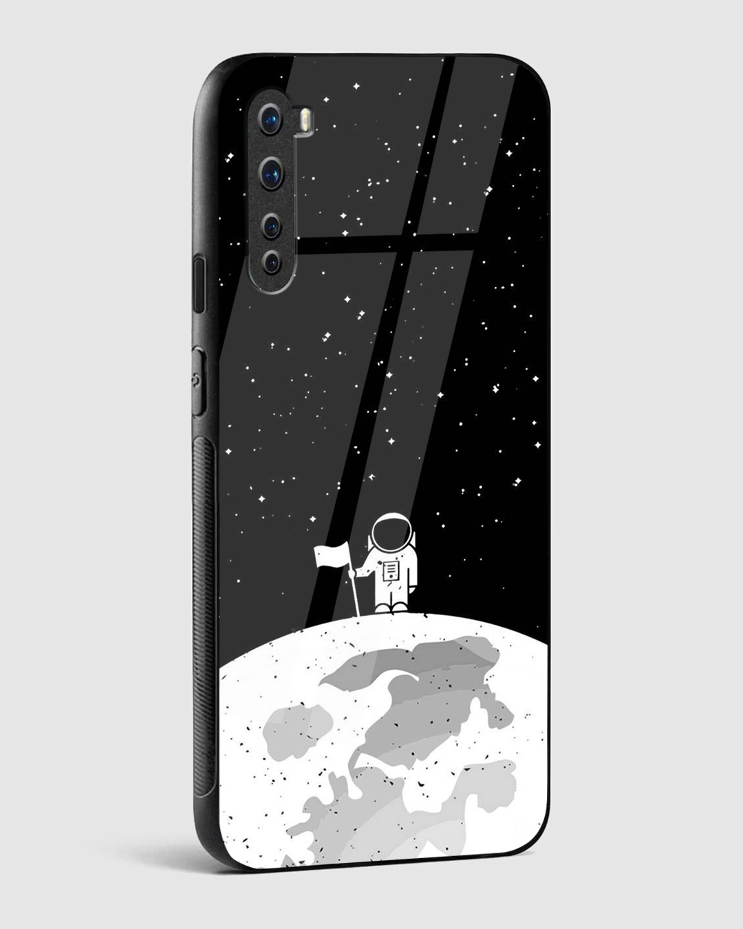 Shop Astronaut On Moon Premium Glass Case for OnePlus Nord-Back