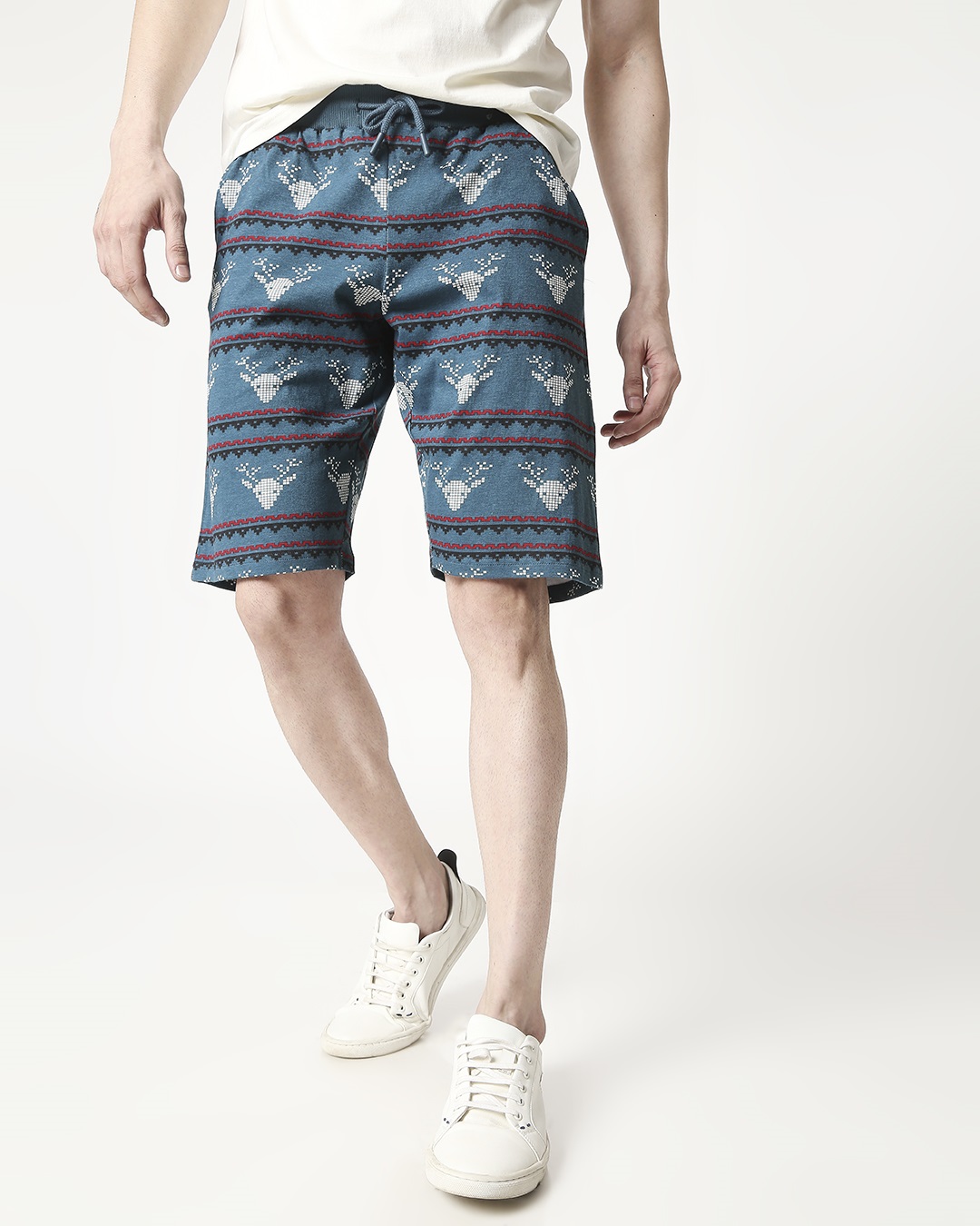 

Men Reindeer All Over Printed Atlantic Deep Shorts Men' Printed AOP Knitted Shorts Bewakoof.com, Green