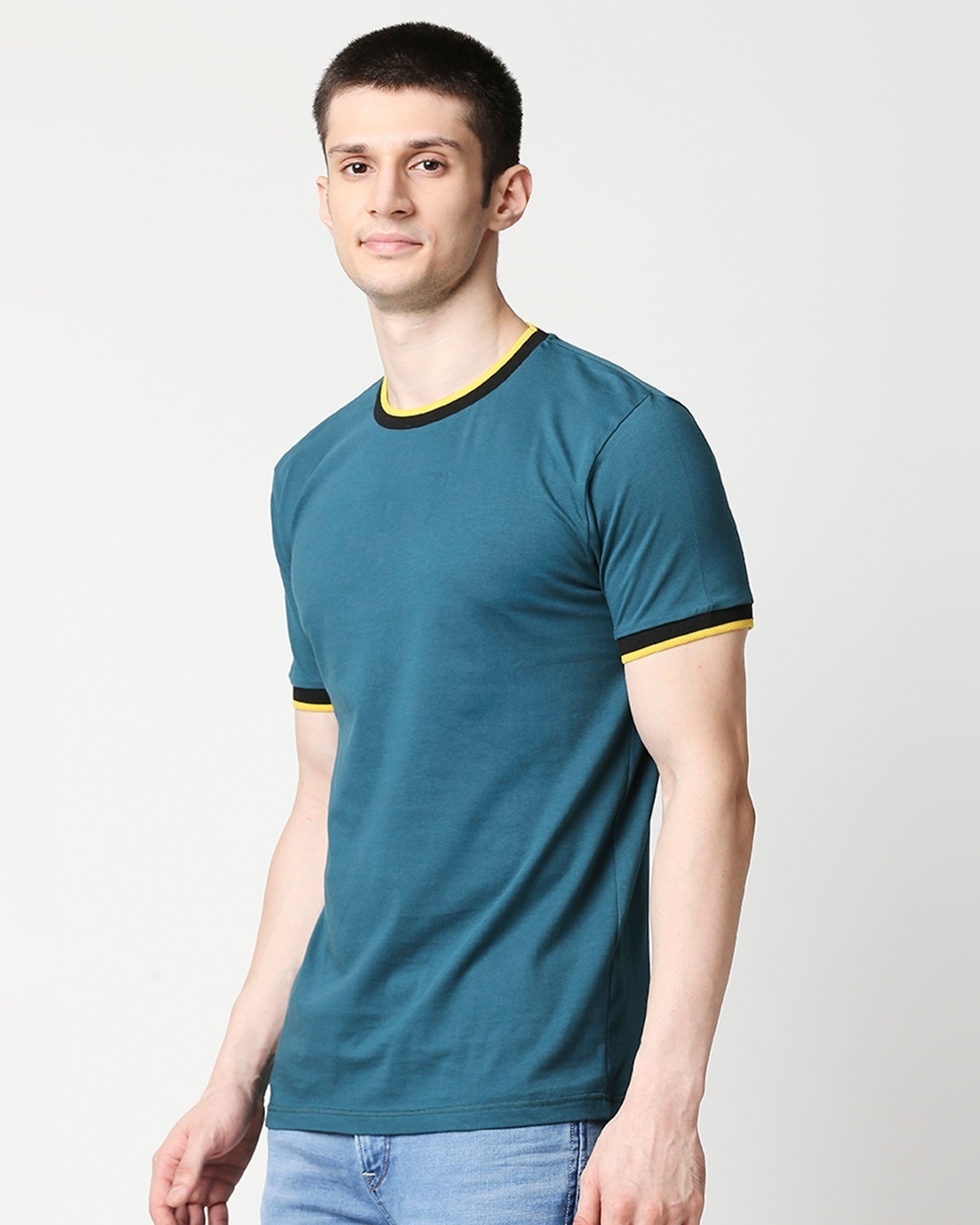 Shop Atlantic Deep Round neck Varsity H/S T-shirt-Back