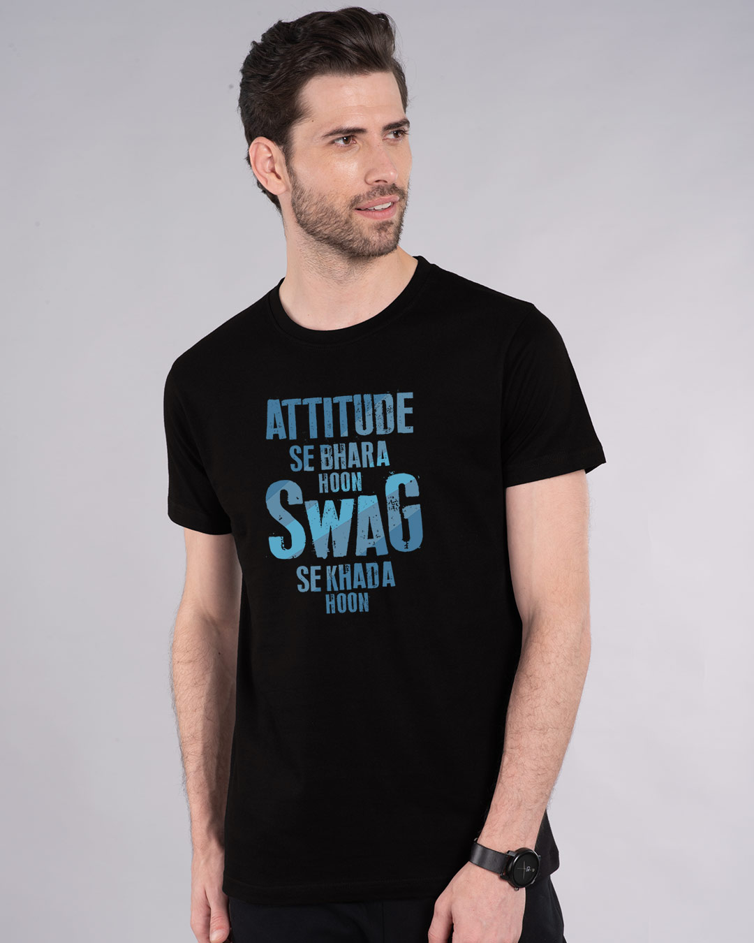 Shop Attitude Aur Swag Half Sleeve T-Shirt-Back