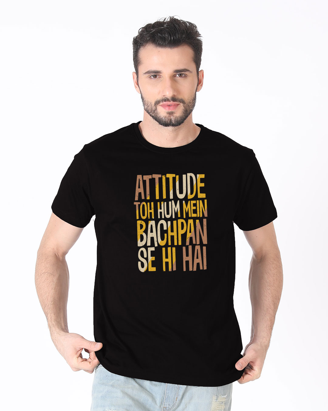 Shop Attitude Bachpan Se Hai Half Sleeve T-Shirt-Back