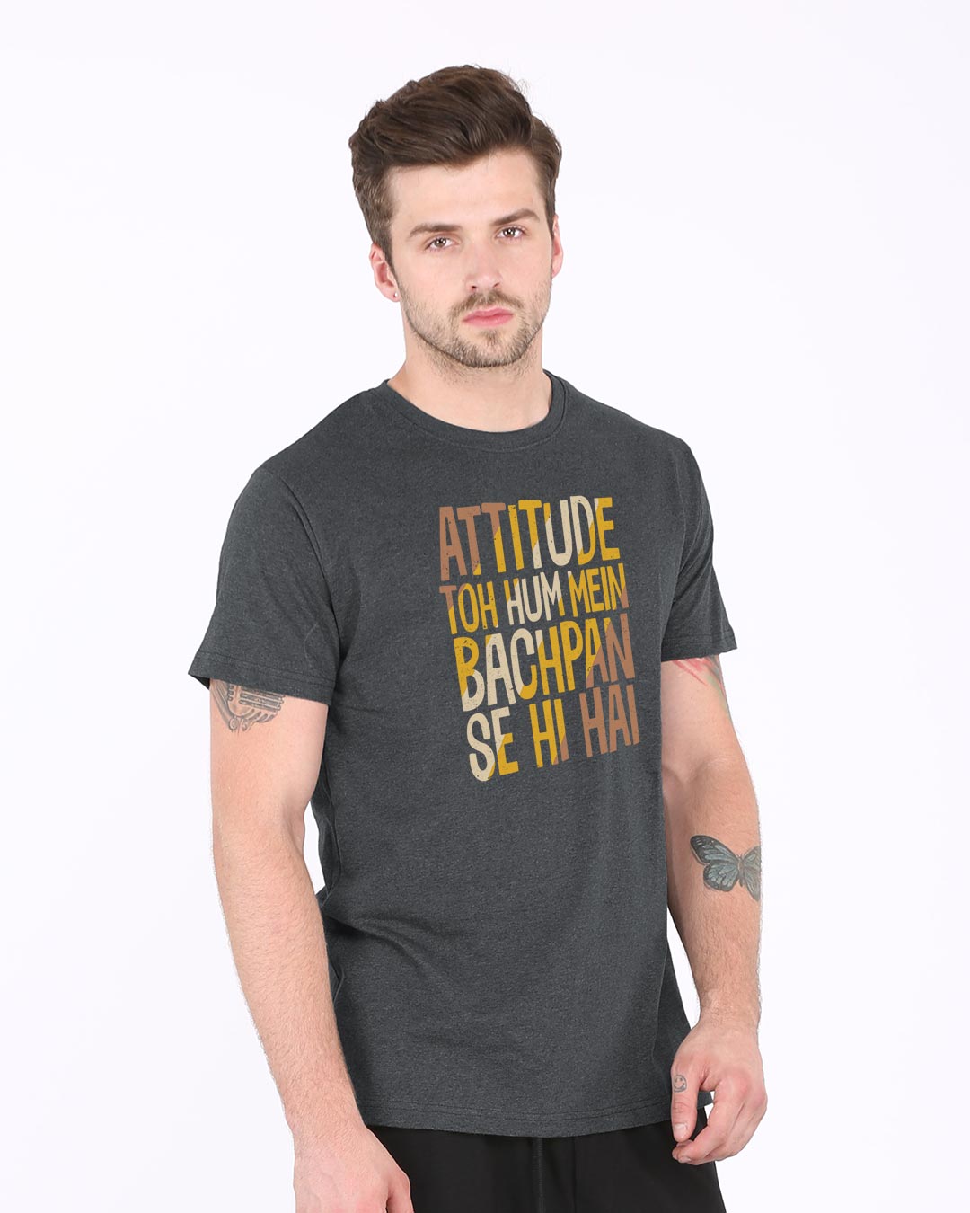 Shop Attitude Bachpan Se Hai Half Sleeve T-Shirt-Back
