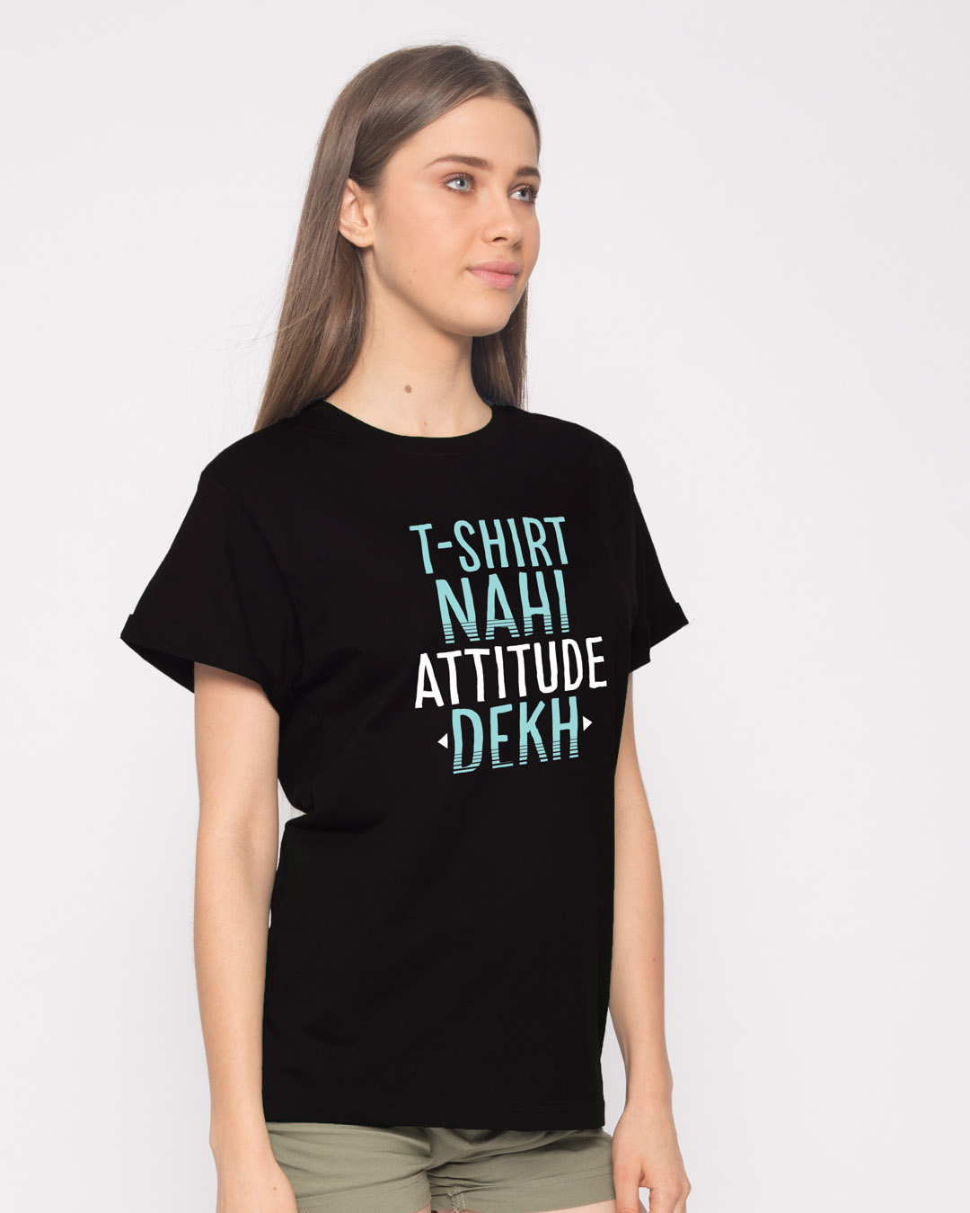 Shop Attitude Dekh Boyfriend T-Shirt-Back