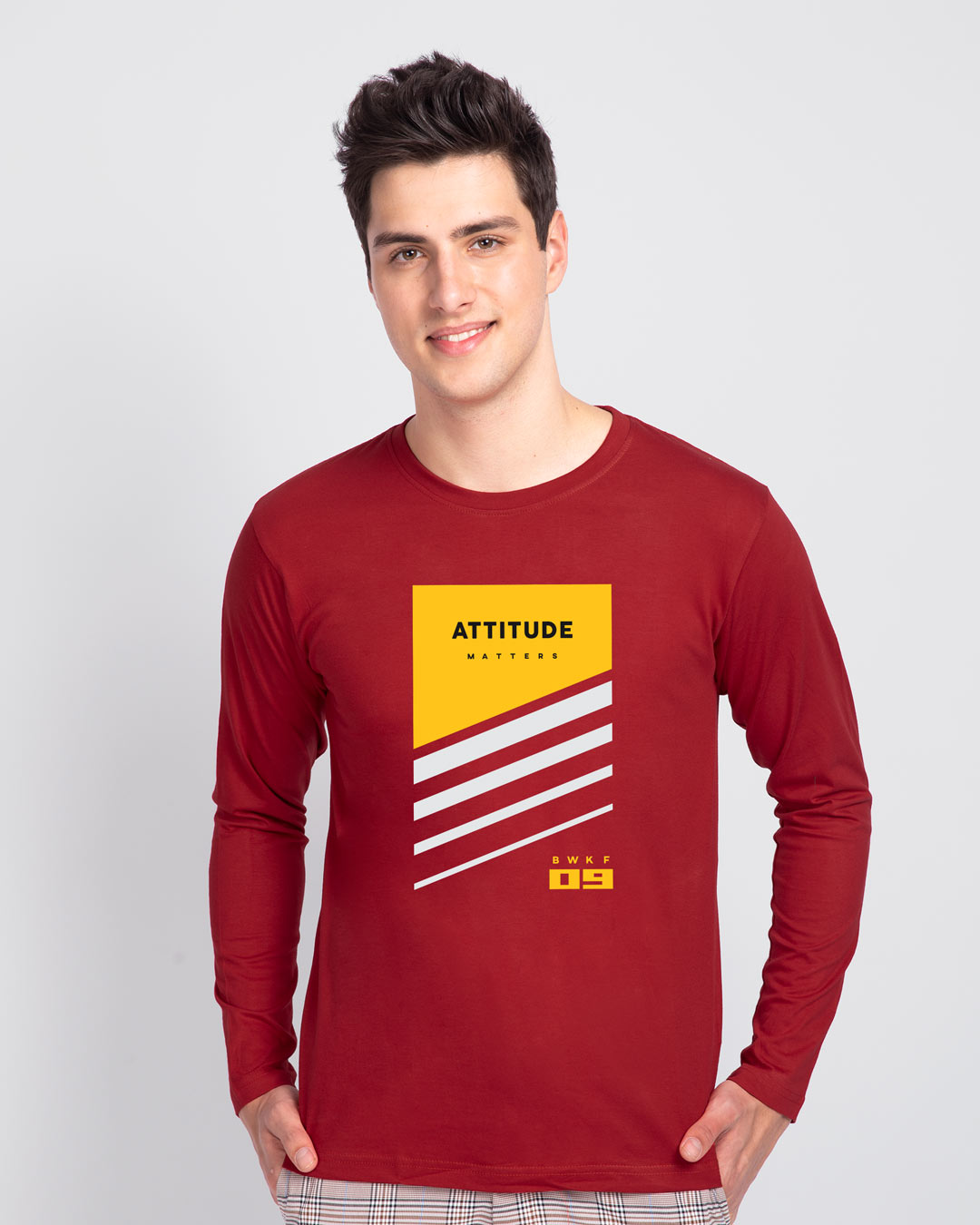 Shop Attitude Yellow Full Sleeve T-Shirt-Back