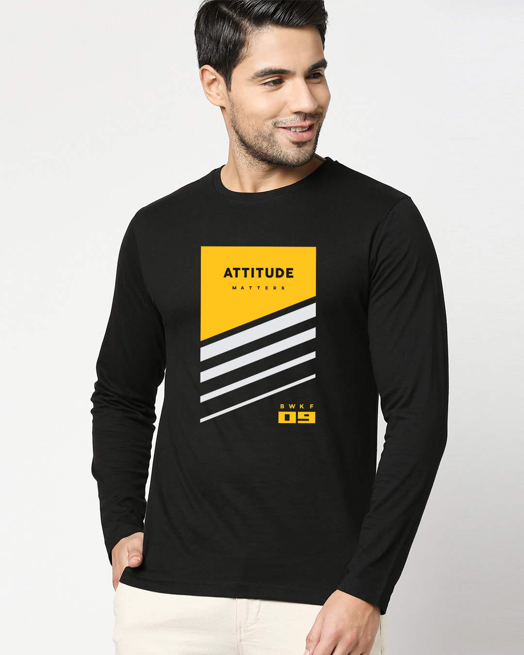 Shop Attitude Yellow Full Sleeve T-Shirt-Back