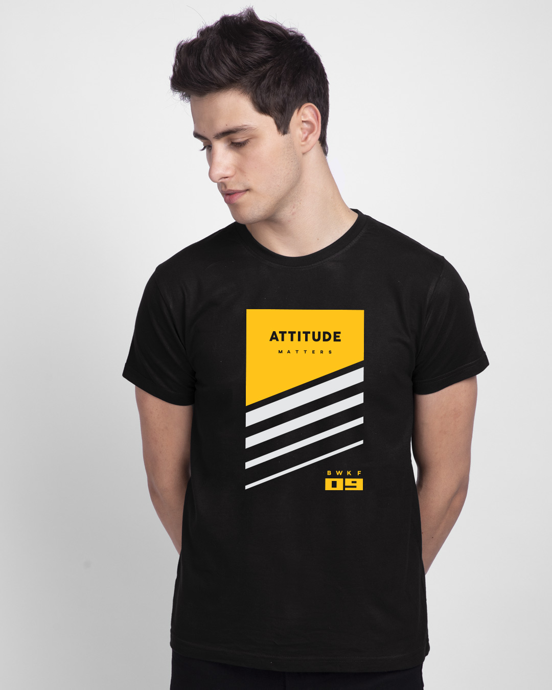 Shop Attitude Yellow Half Sleeve T-Shirt-Back