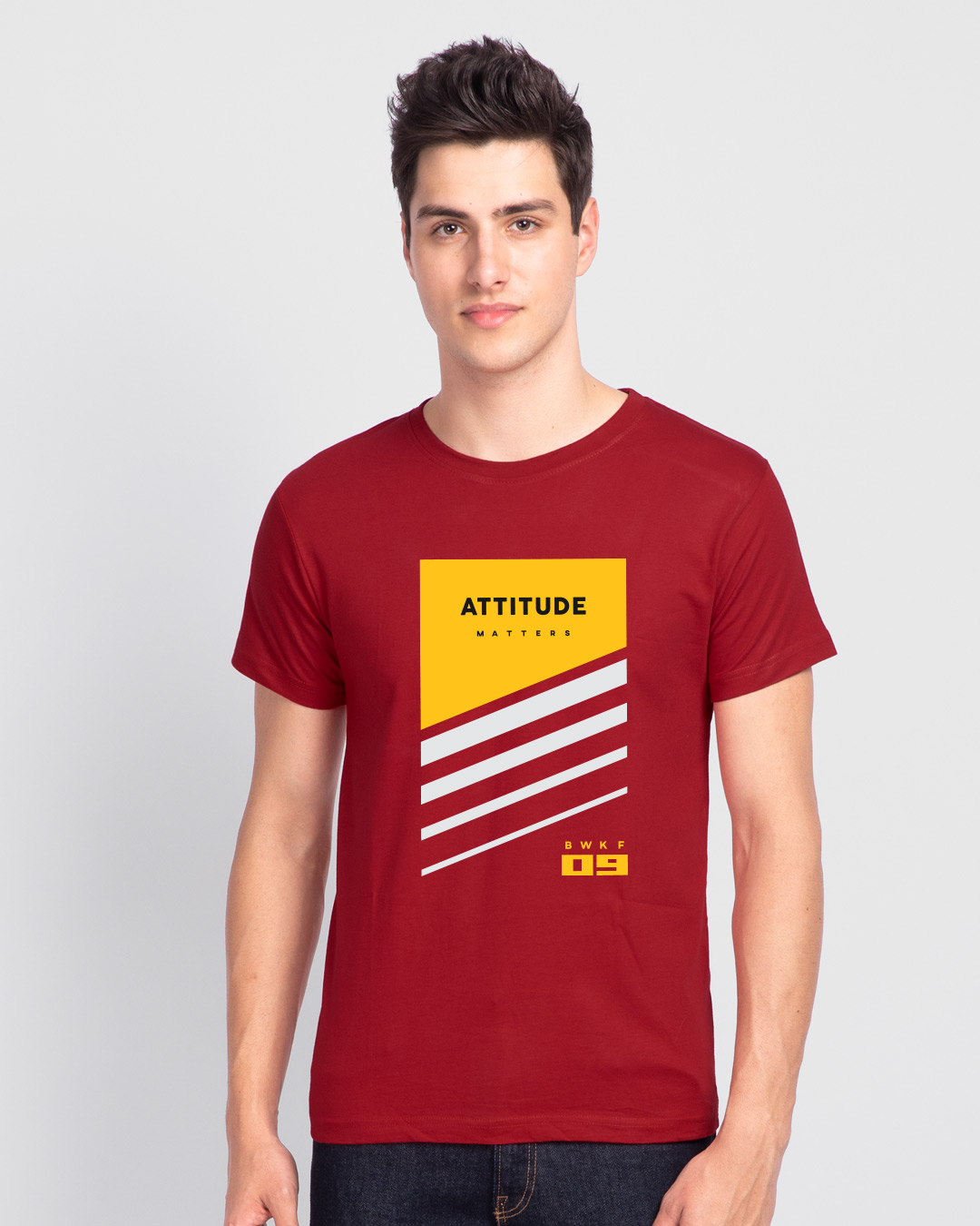 Shop Attitude Yellow Half Sleeve T-Shirt-Back