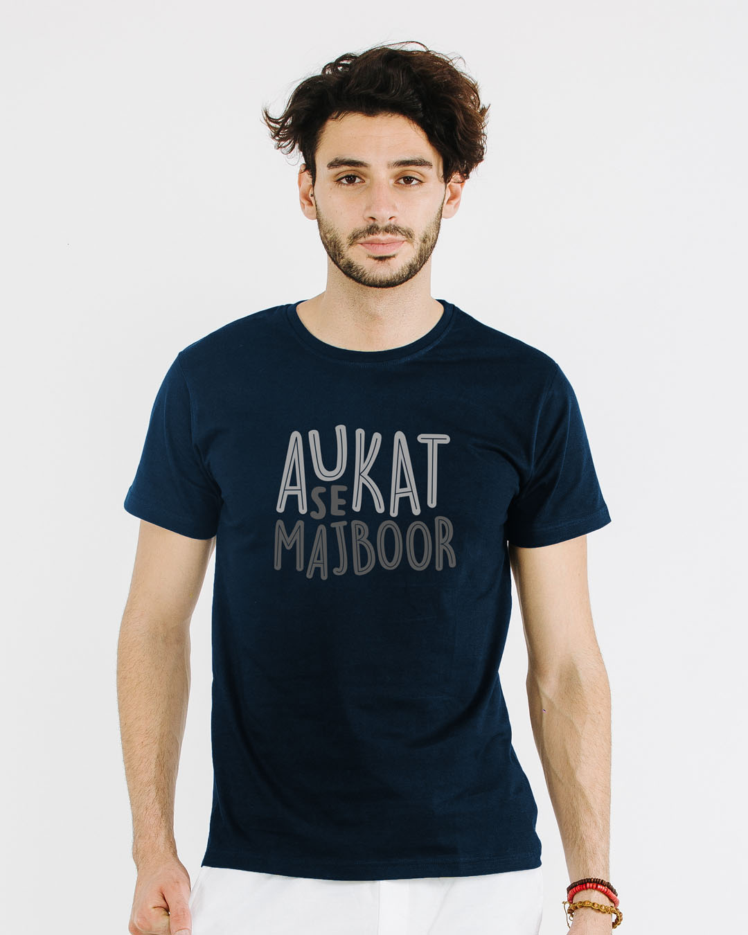 Shop Aukat Se Majboor Half Sleeve T-Shirt-Back