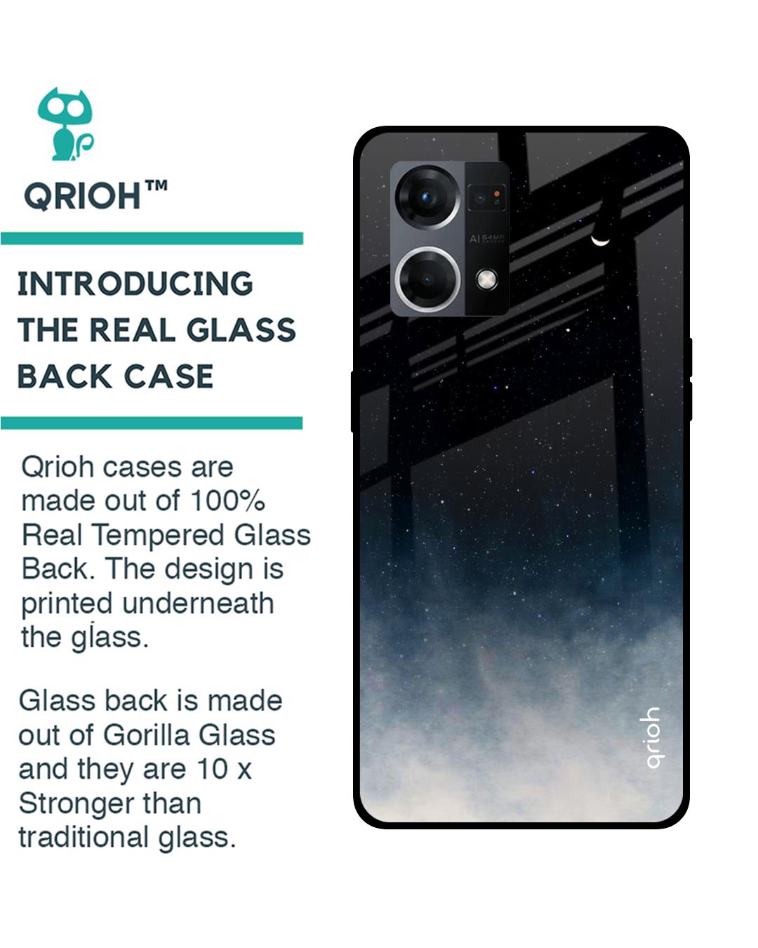 Shop Aura Printed Premium Glass Cover for OPPO F21 Pro (Shockproof, Light Weight)-Back