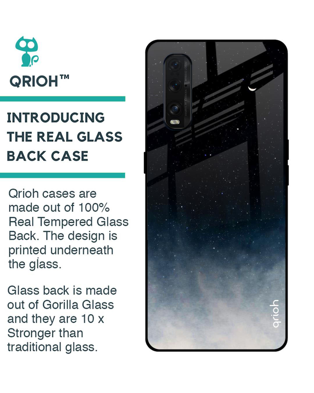 Shop Aura Printed Premium Glass Cover for Oppo Find X2 (Shock Proof, Lightweight)-Back
