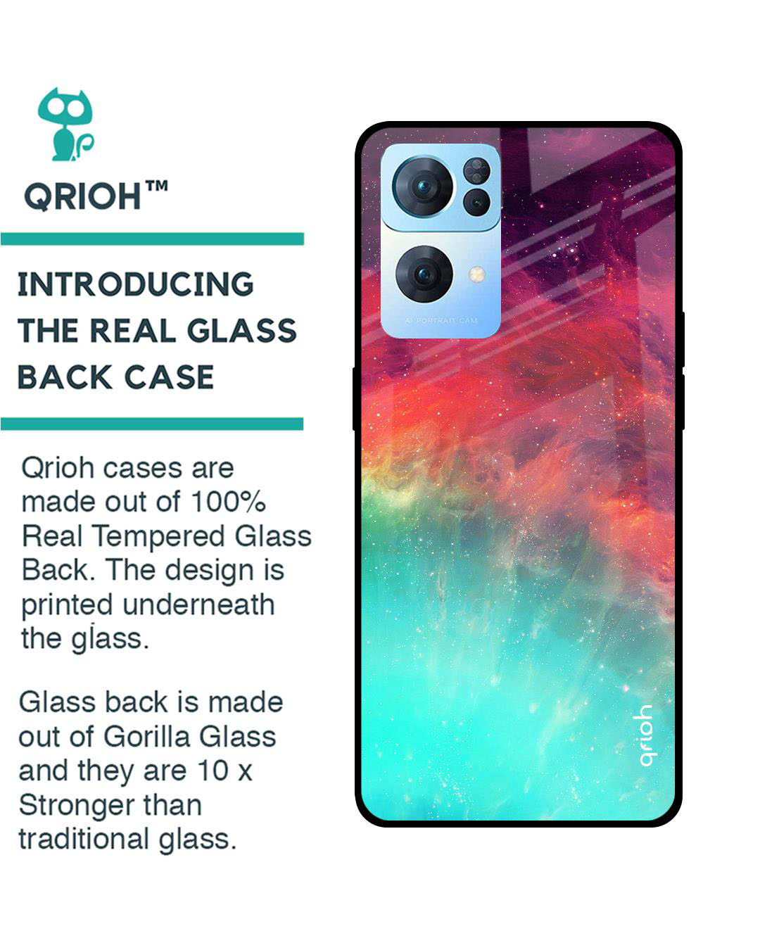 Shop Aura Printed Premium Glass Cover for Oppo Reno 7 Pro 5G (Shock Proof, Lightweight)-Back