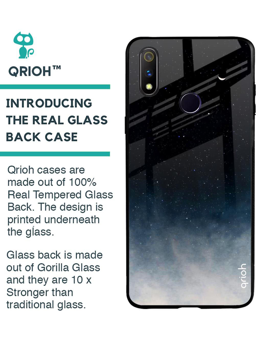 Shop Aura Printed Premium Glass Cover for Realme 3 Pro (Shock Proof, Lightweight)-Back