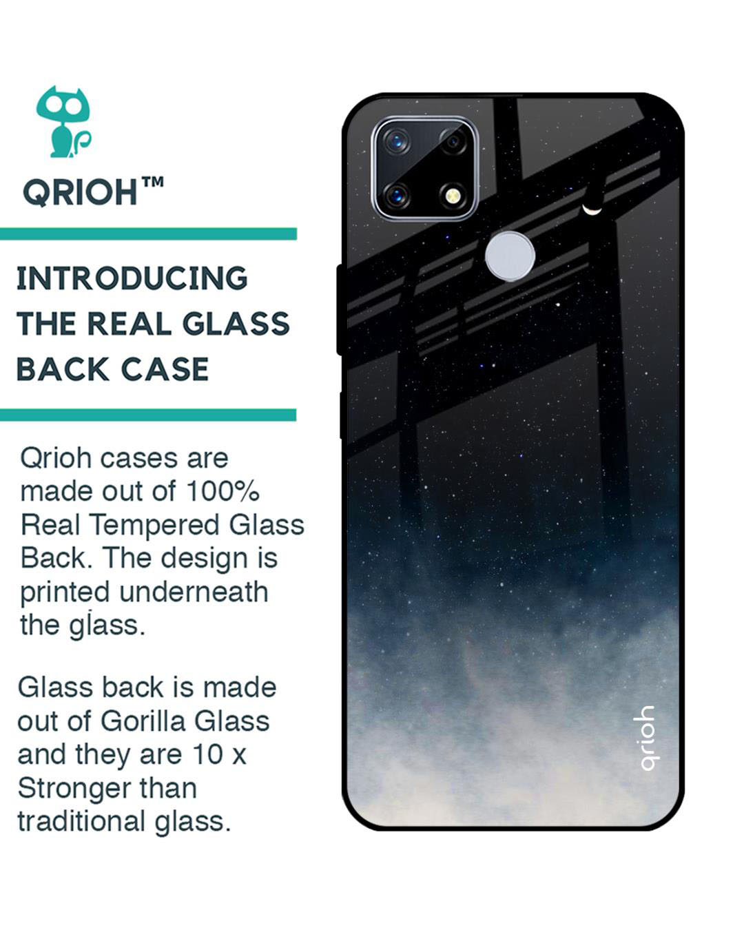Shop Aura Printed Premium Glass Cover for Realme C25 (Shock Proof, Lightweight)-Back