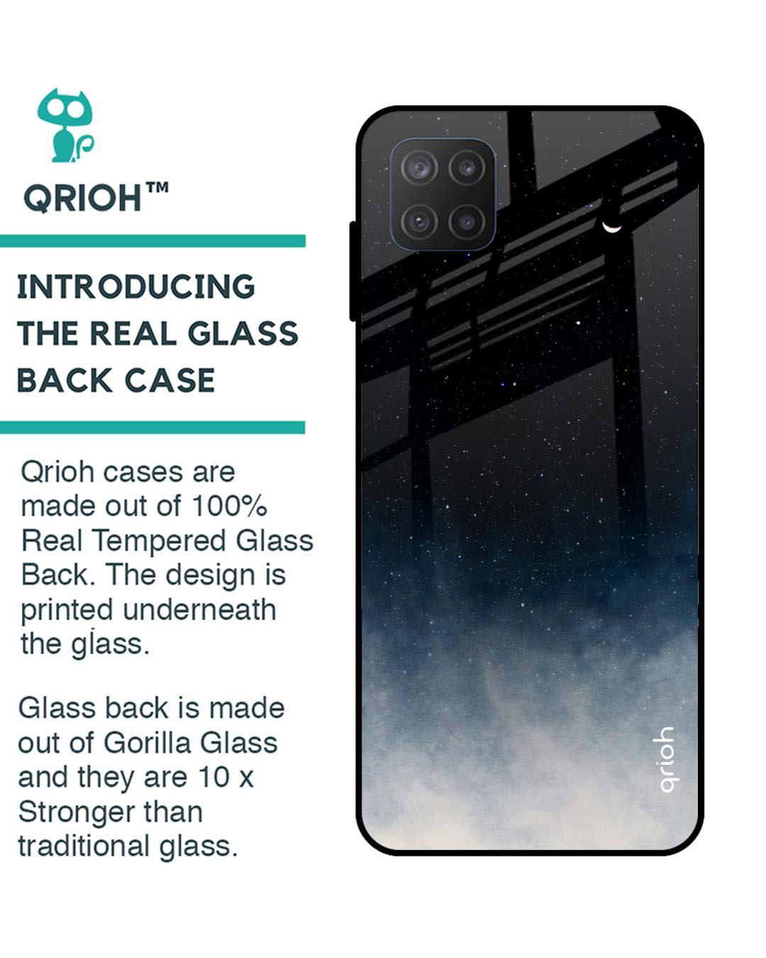 Shop Aura Printed Premium Glass Cover for Samsung Galaxy M12 (Shock Proof, Light Weight)-Back