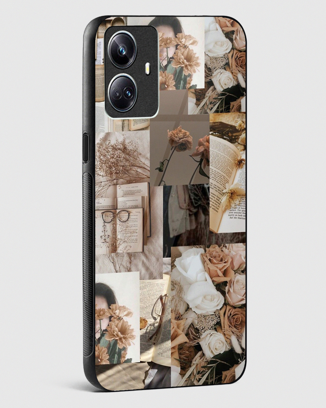 Shop Autumnal Floral Aesthetic Premium Glass Case for Realme 10 Pro Plus 5G-Back