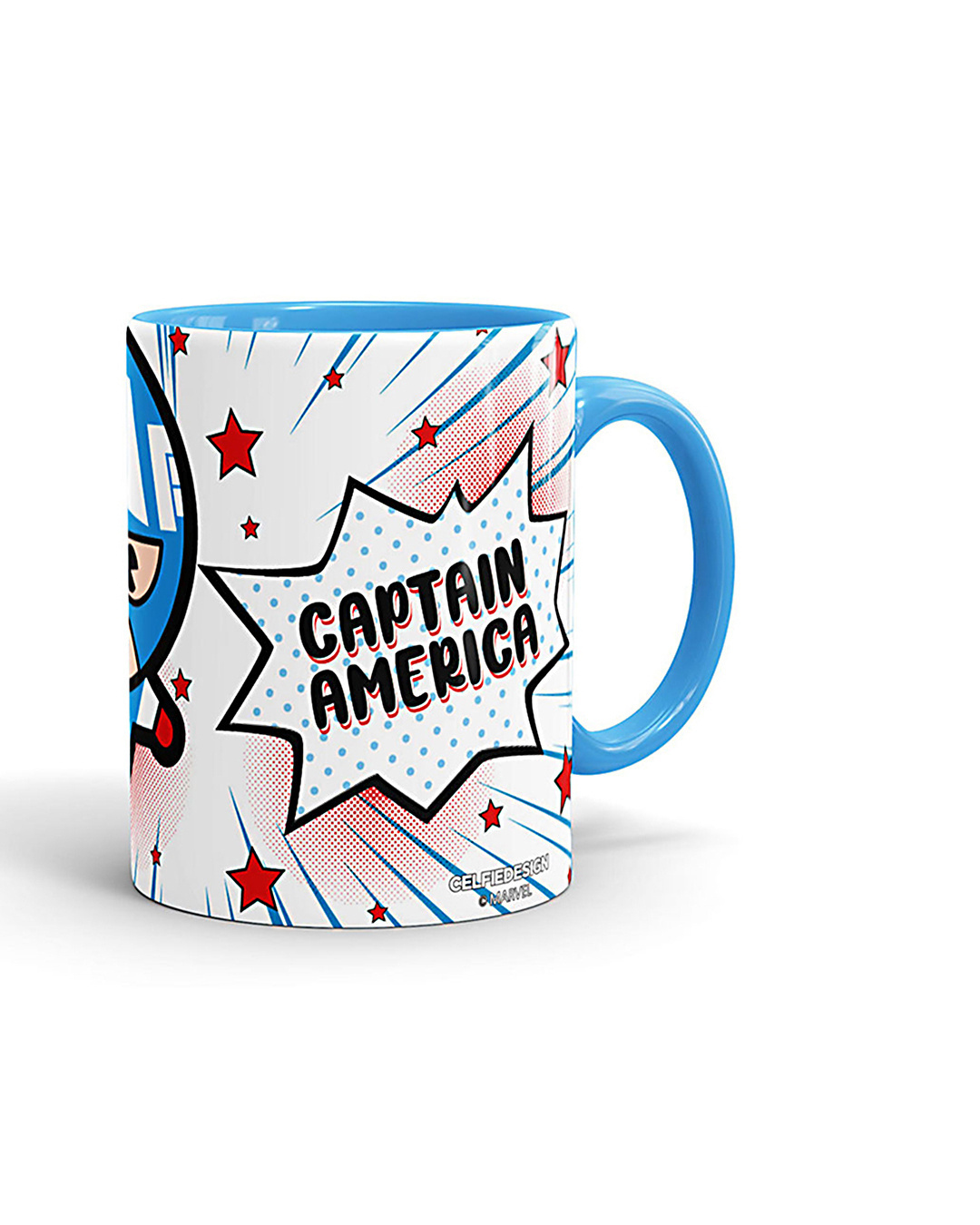 Shop Avengers Captain America Kawaii Ceramic Mug,  (320ml,  Red , Single Piece)-Back