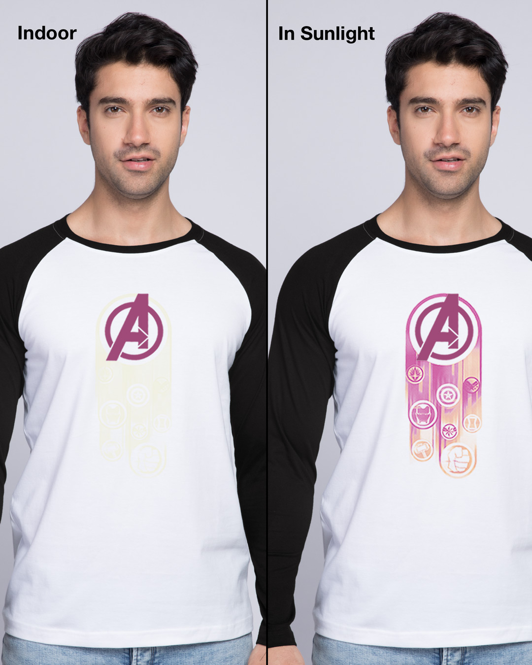 Shop Avengers Circle - Sun ActiveFull Sleeve Raglan T-Shirt-Back