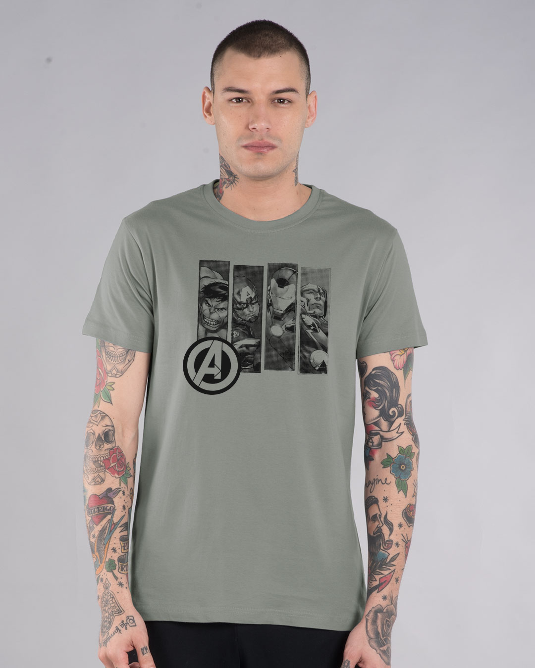 Shop Avengers Heroes Half Sleeve T-Shirt (AVL)-Back