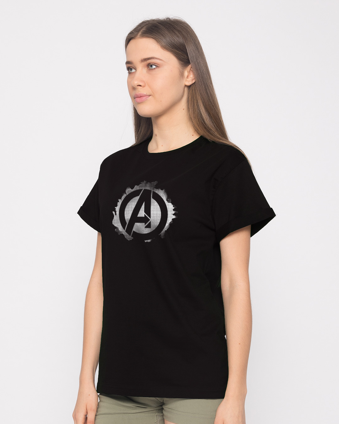 Shop Avengers Inked Boyfriend T-Shirt (AVL)-Back