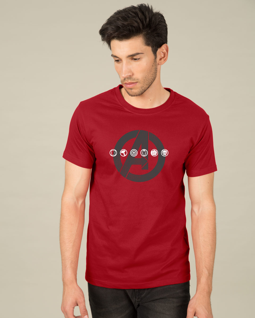 Shop Avengers Logo Unite Half Sleeve T-Shirt (AVL)-Back