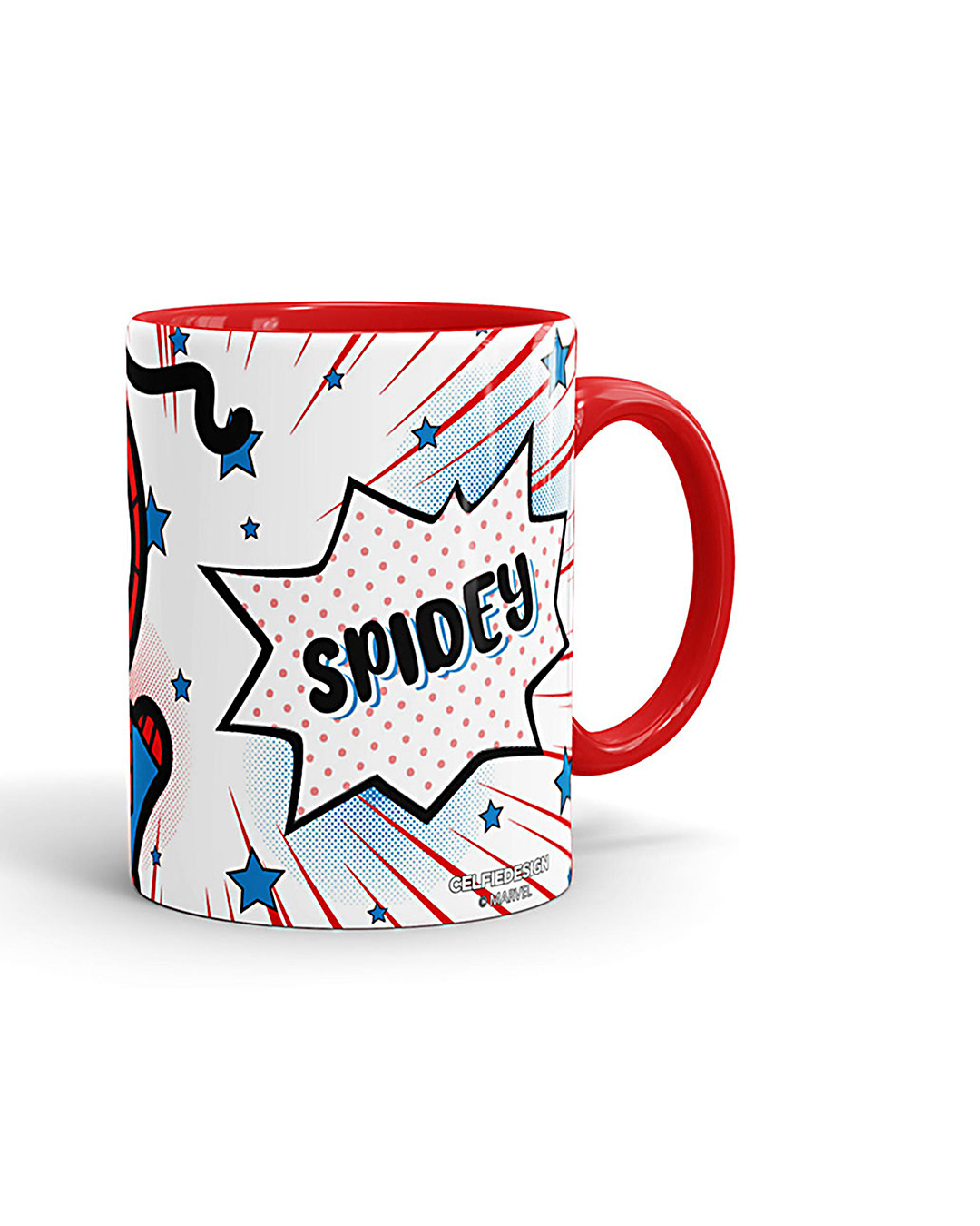 Shop Avengers Spiderman Kawaii Ceramic Mug,  (320ml,  Red , Single Piece)-Back