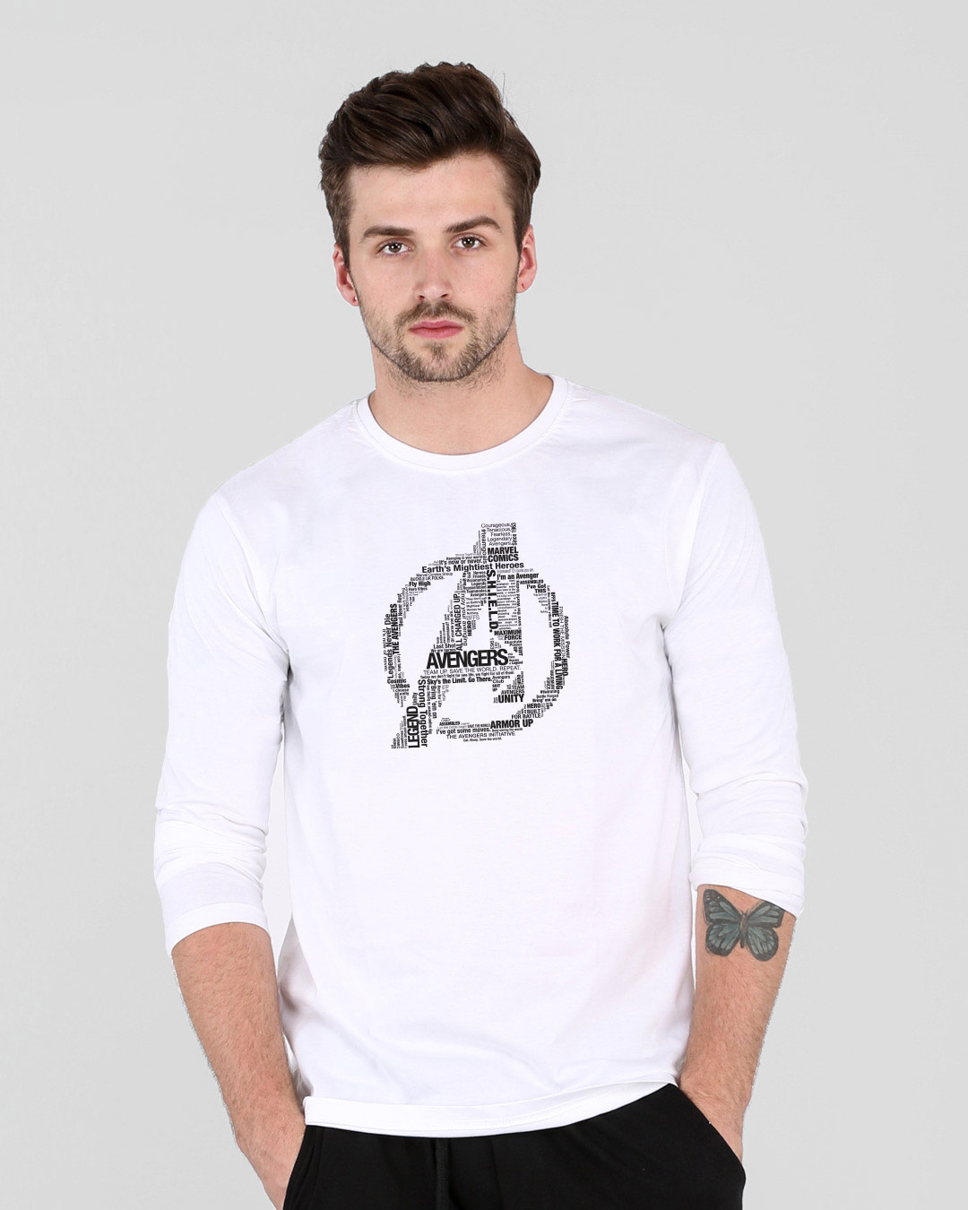 Shop Avengers Typo Men's Printed Full Sleeve T-Shirt-Back