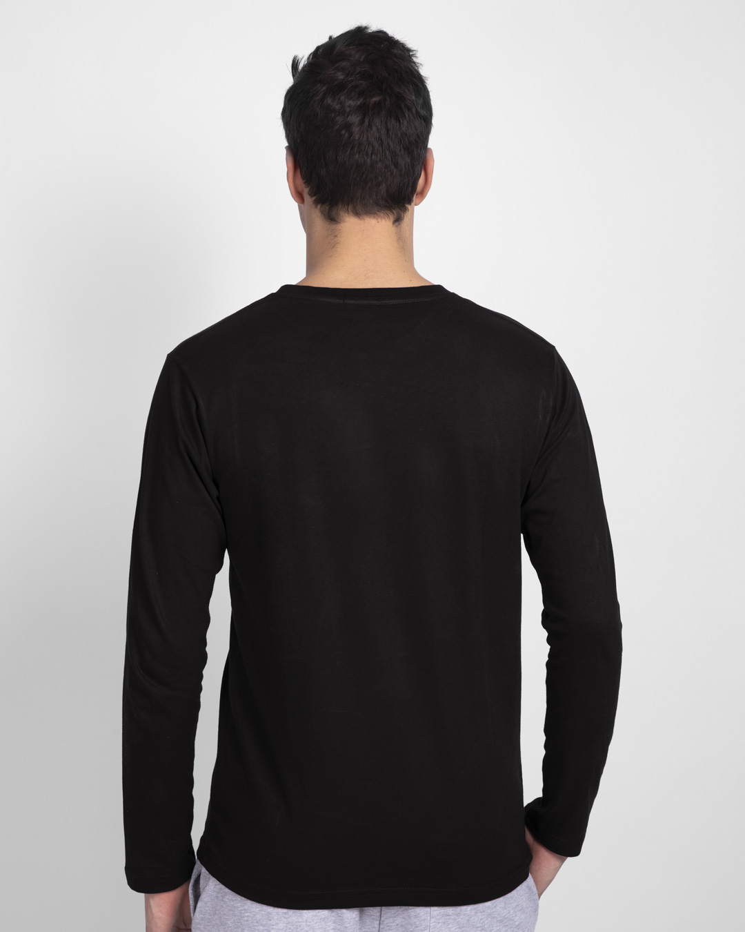 Shop AVG Hereos Outline Full Sleeve T-Shirt  (AVL) Black-Back