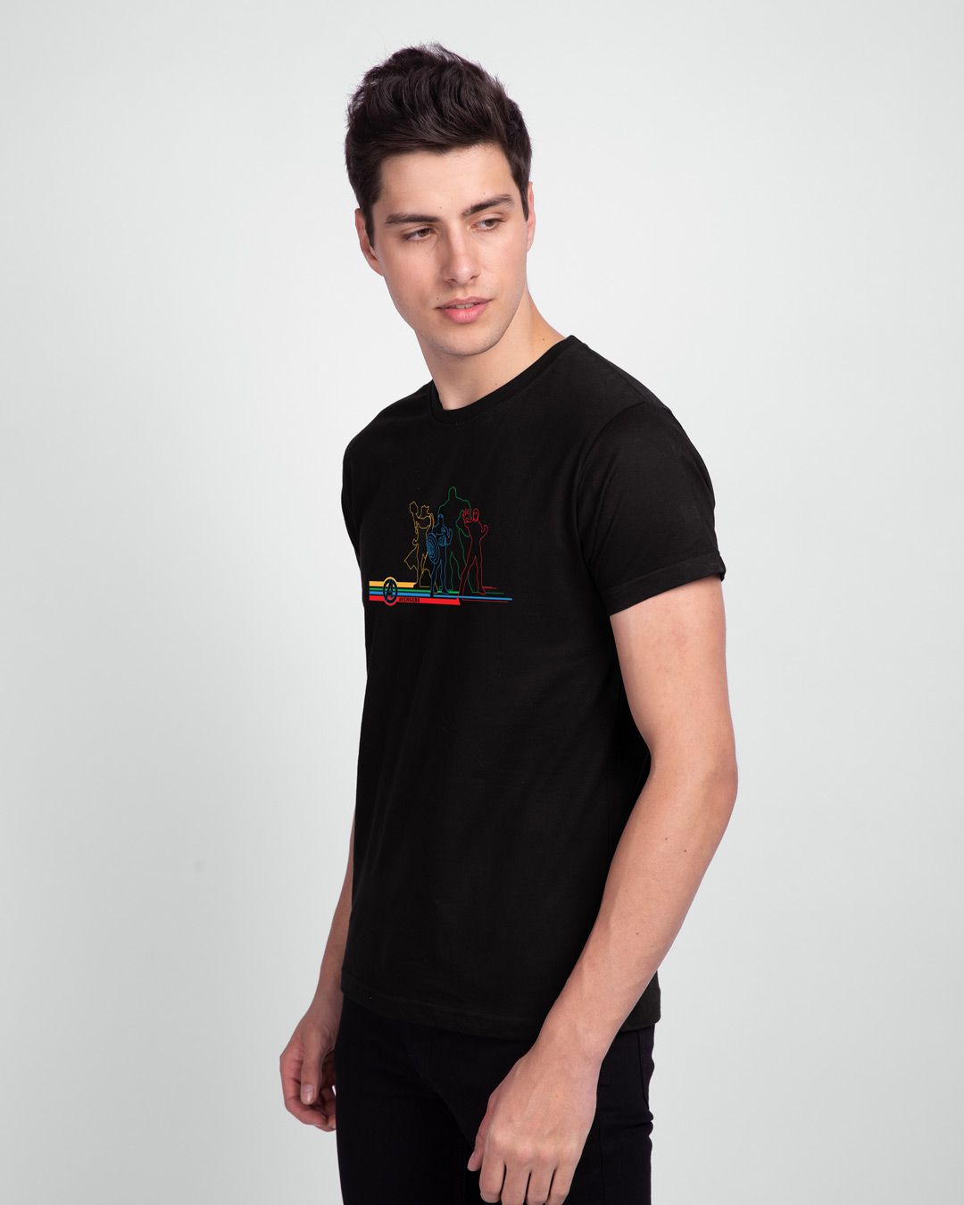 Shop AVG Hereos Outline Half Sleeve T-Shirt (AVL) Black-Back