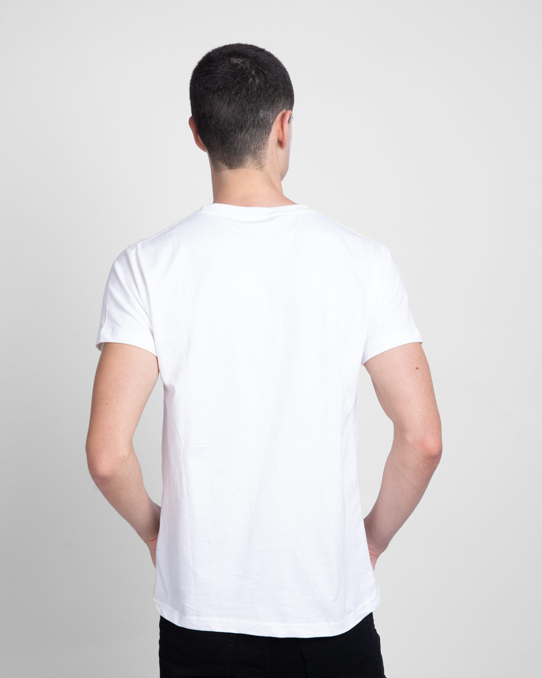 Shop Aw Face Half Sleeve T-Shirt White-Back