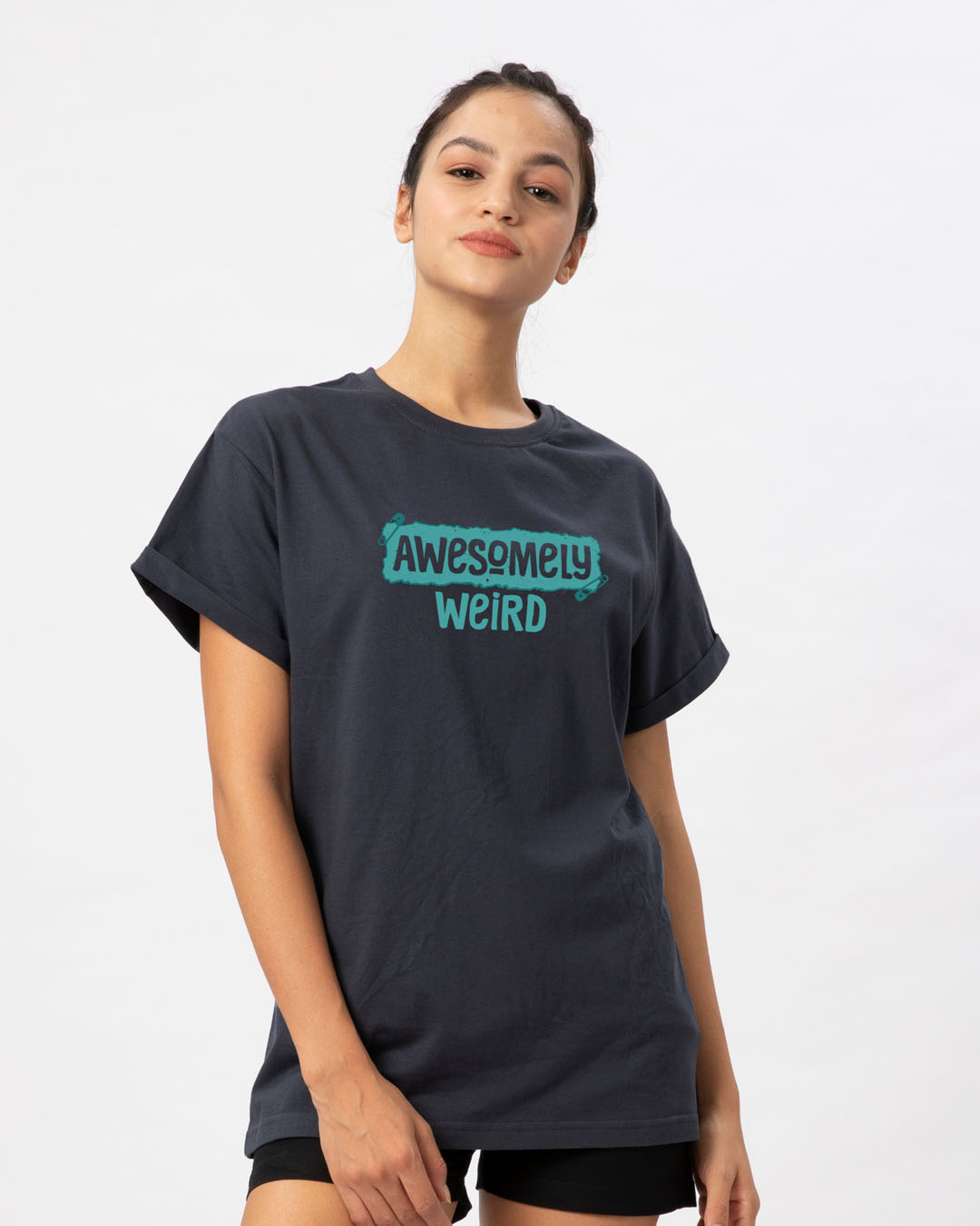 Shop Awesome And Weird Boyfriend T-Shirt-Back