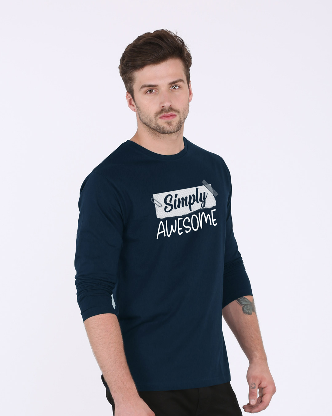 Shop Awesome Simply Full Sleeve T-Shirt-Back