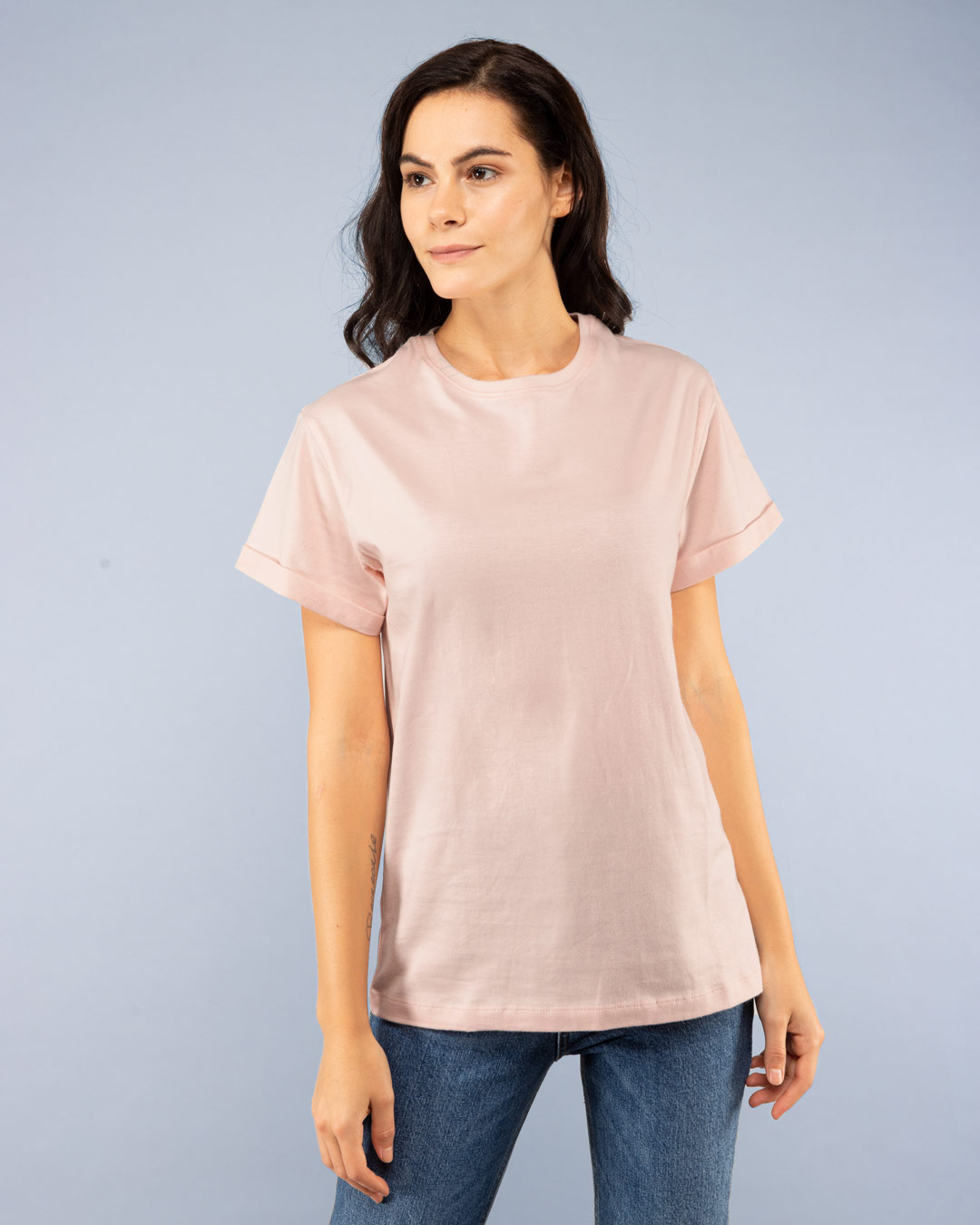 

Baby Pink Boyfriend T-Shirt Women' Plain Boyfriend T-Shirts Bewakoof.com