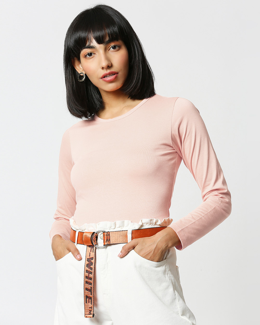 Buy Baby Pink Women's Full Sleeves TShirt Online at Bewakoof