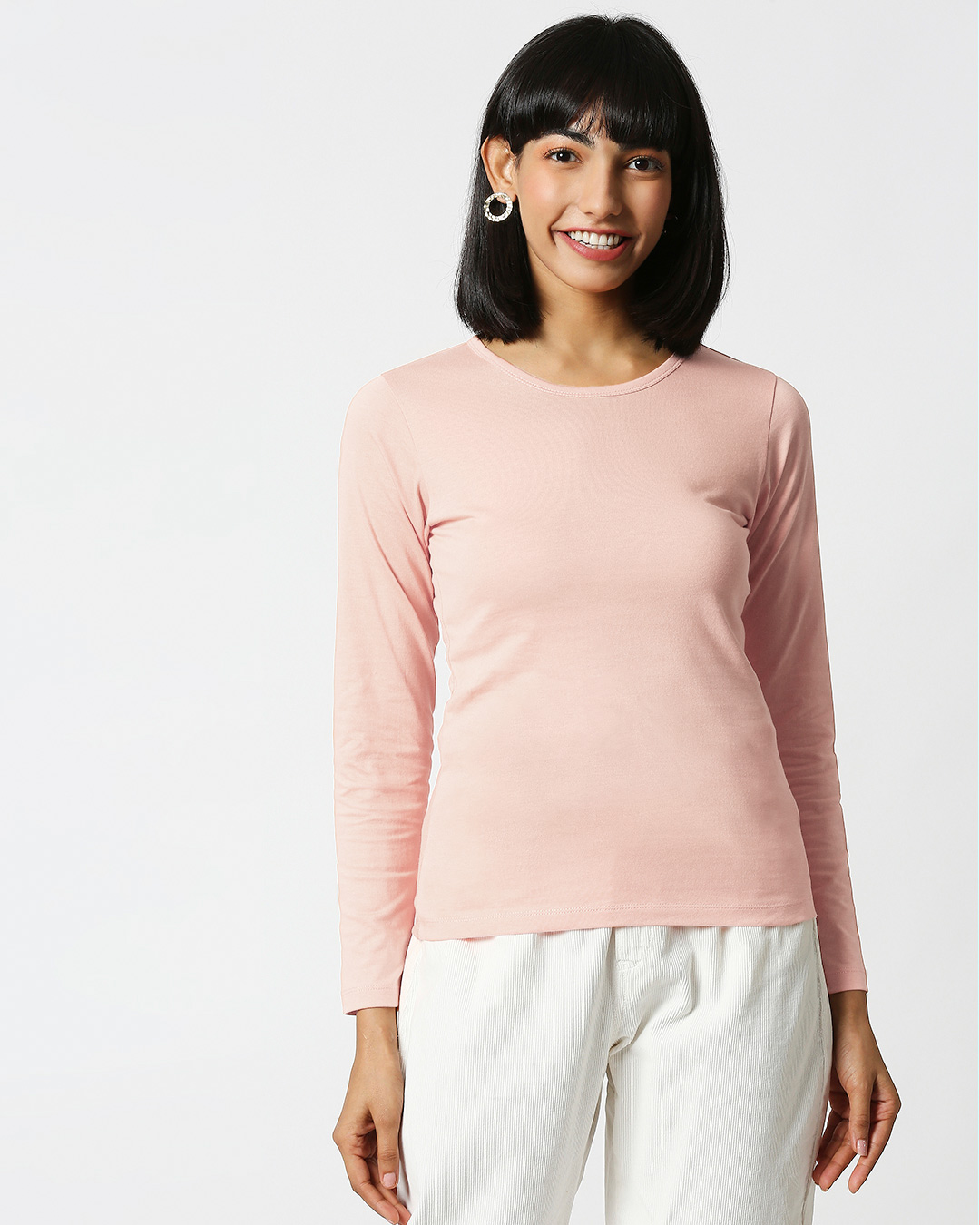 Shop Baby Pink Women's Full Sleeves T-Shirt-Back
