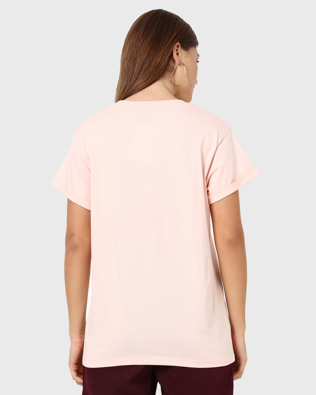 Shop Women's Pink Balanced Diet Graphic Printed Boyfriend T-shirt-Back
