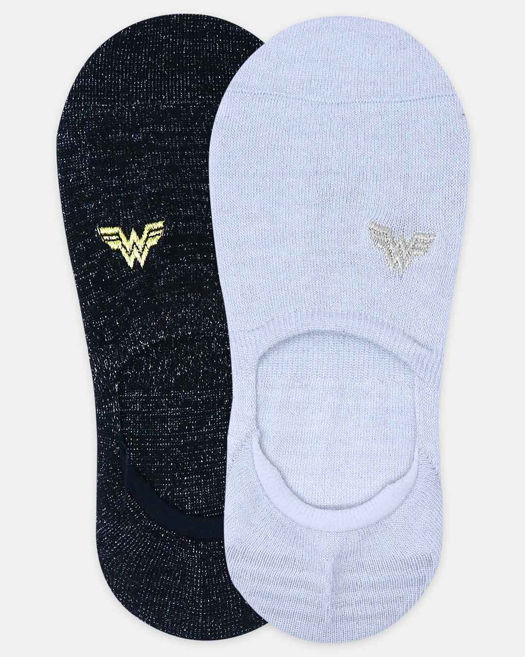 Shop Pack of 2 Justice League Wonder Woman Embroidered Free Size Loafer Socks-Back