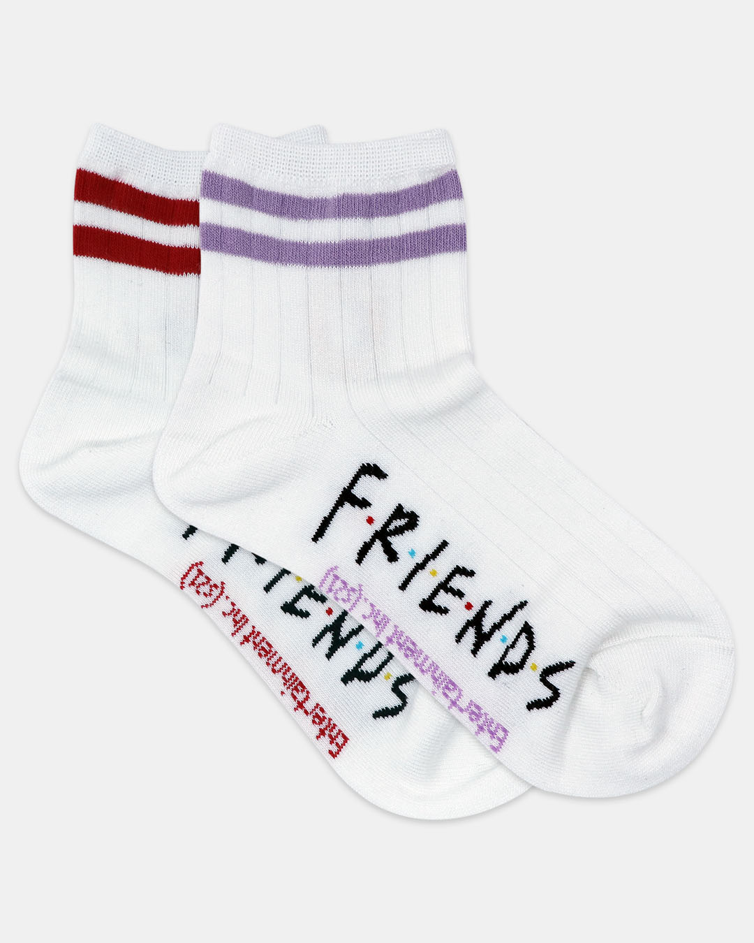 Shop Pack of 2 Friends theme High Ankle White Socks for Women-Back