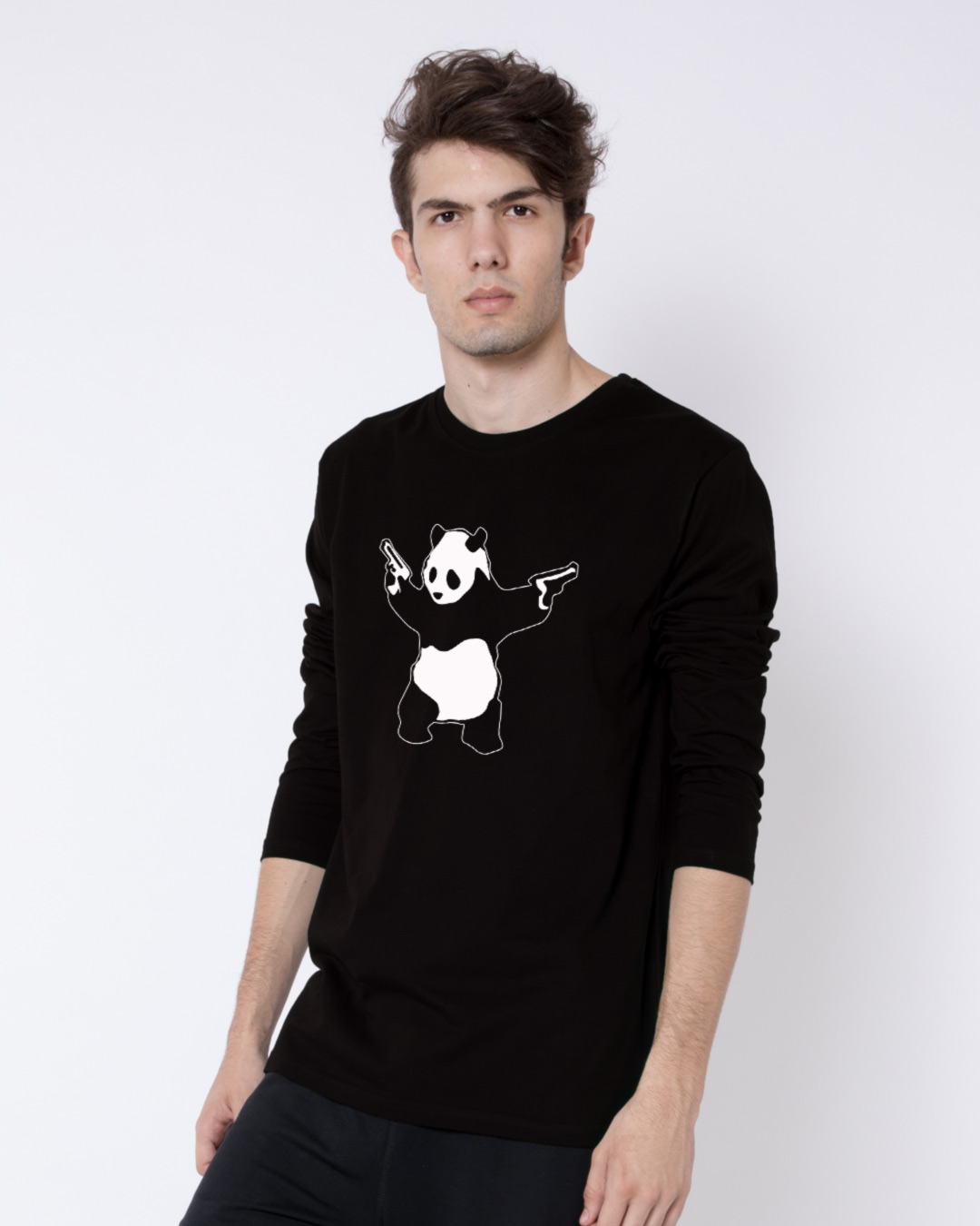 Shop Banksy Panda Full Sleeve T-Shirt-Back