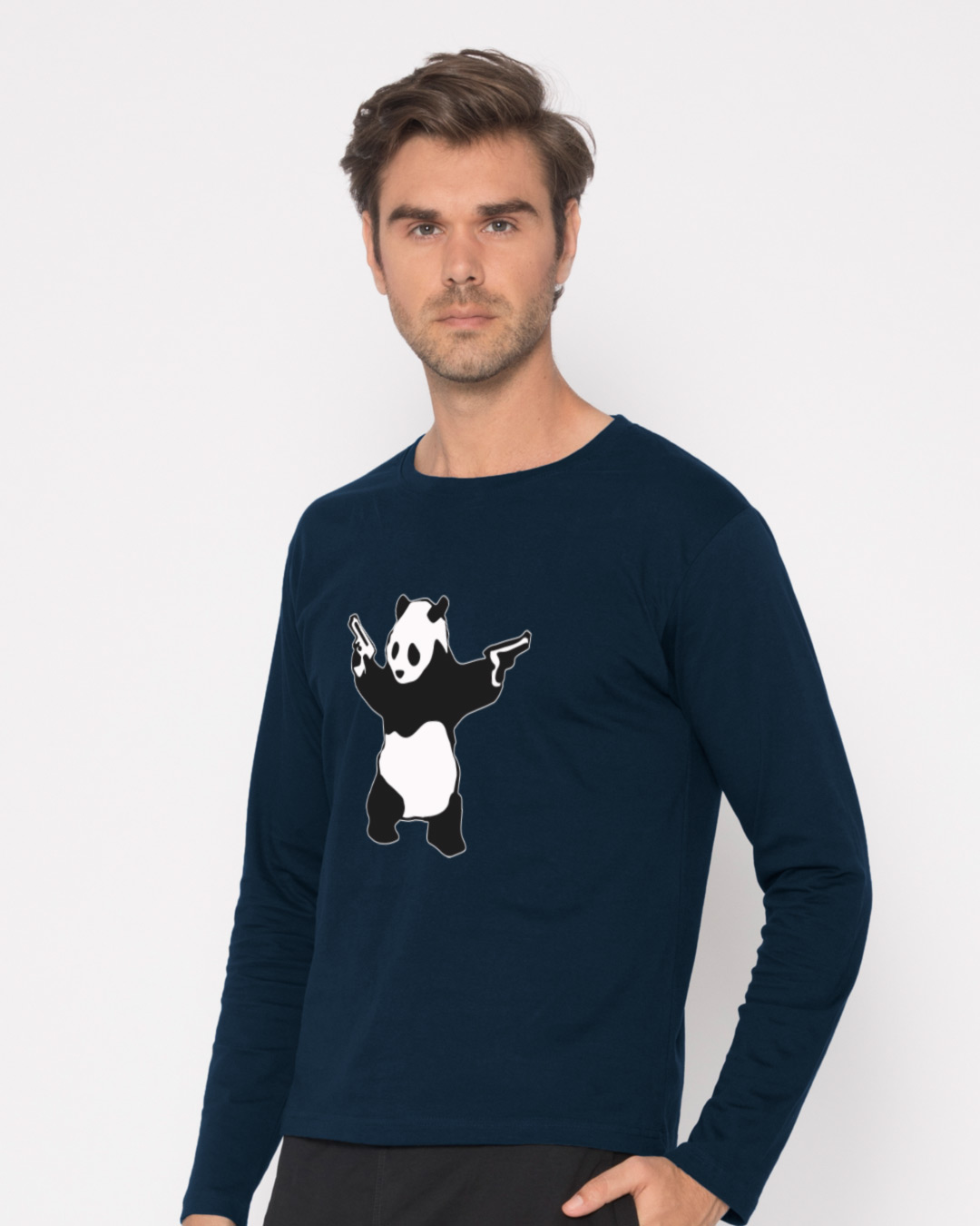 Shop Banksy Panda Full Sleeve T-Shirt-Back