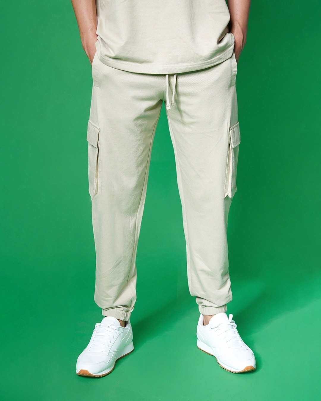 Shop Barely Beige Cargo Joggers-Back