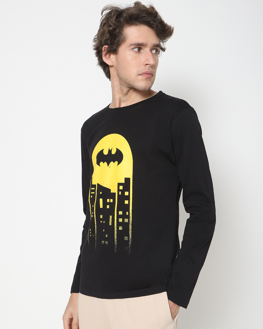 Shop Bat Logo City Full Sleeve T-shirt-Back