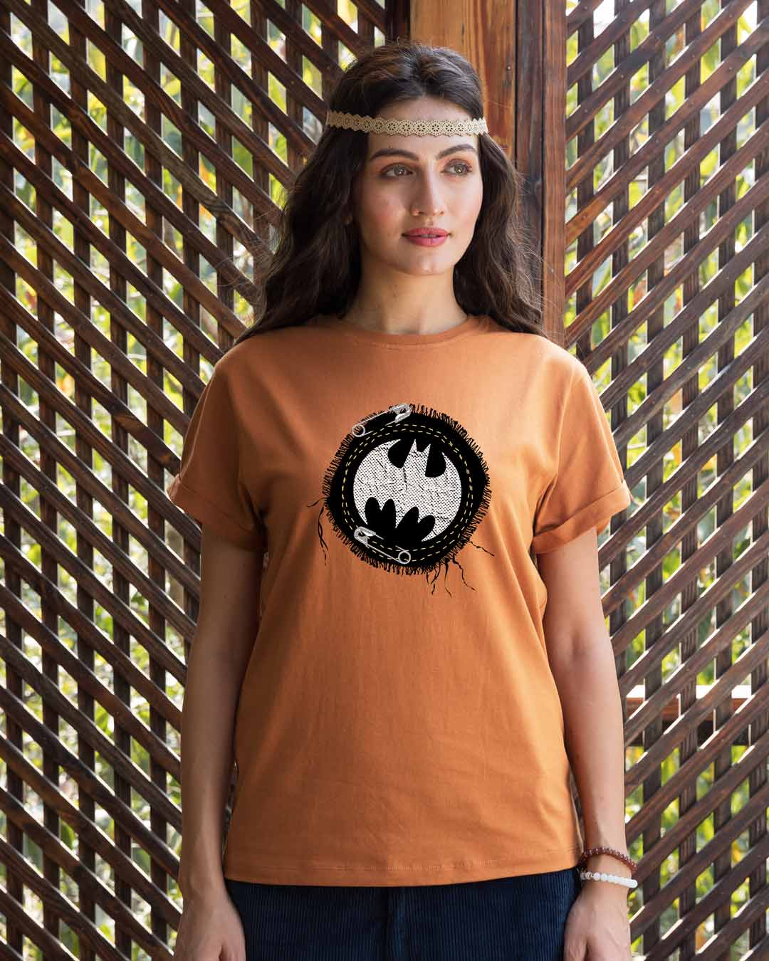 Shop Batman Applique Boyfriend T-Shirt (BML)-Back