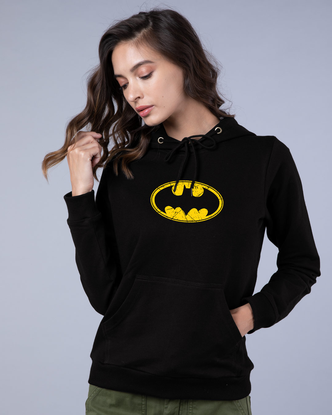 Buy Batman Classic Logo Fleece Hoodie (BML) for Women black Online at  Bewakoof