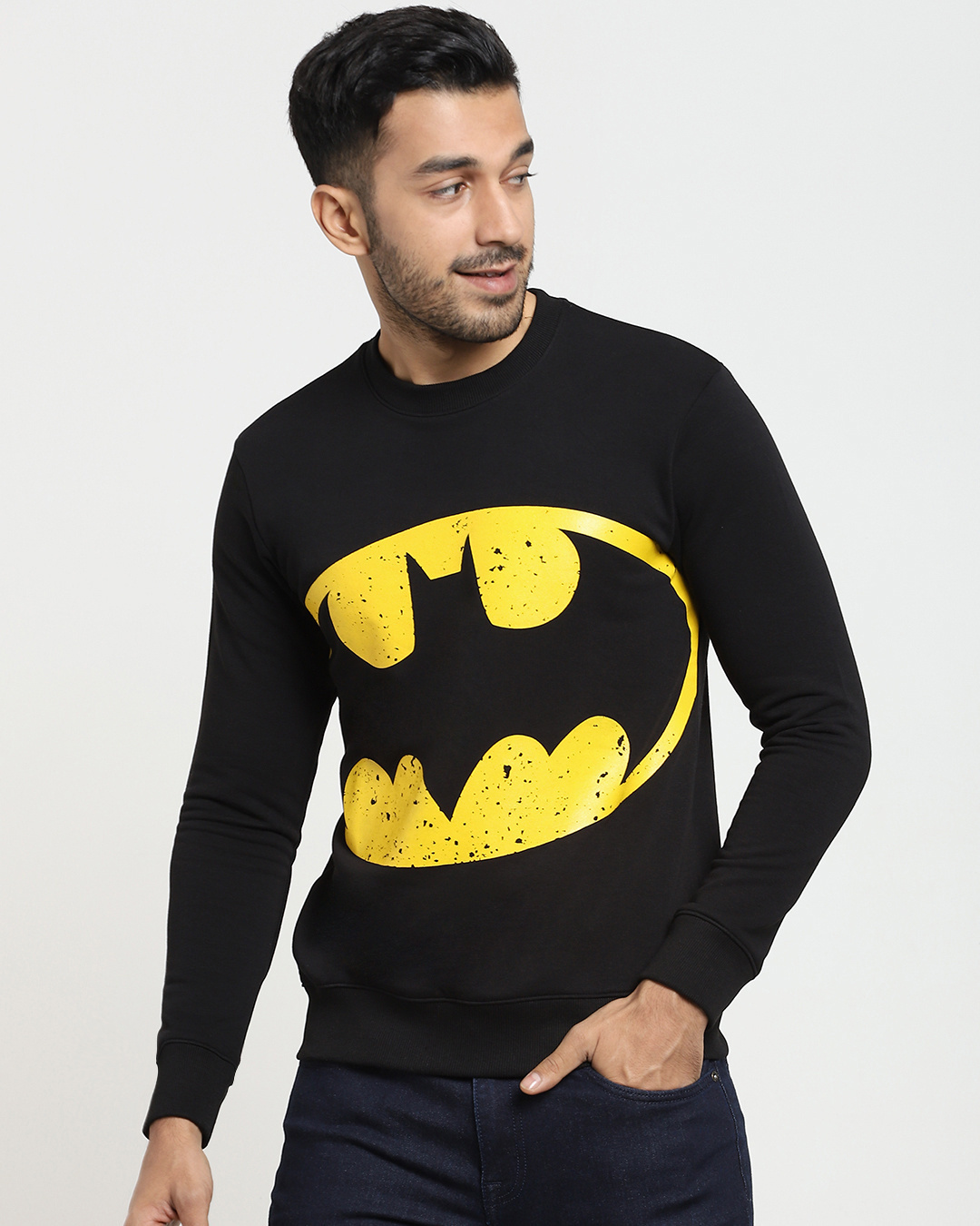 Shop Men's Black Batman Hyper Printed Sweatshirt-Back