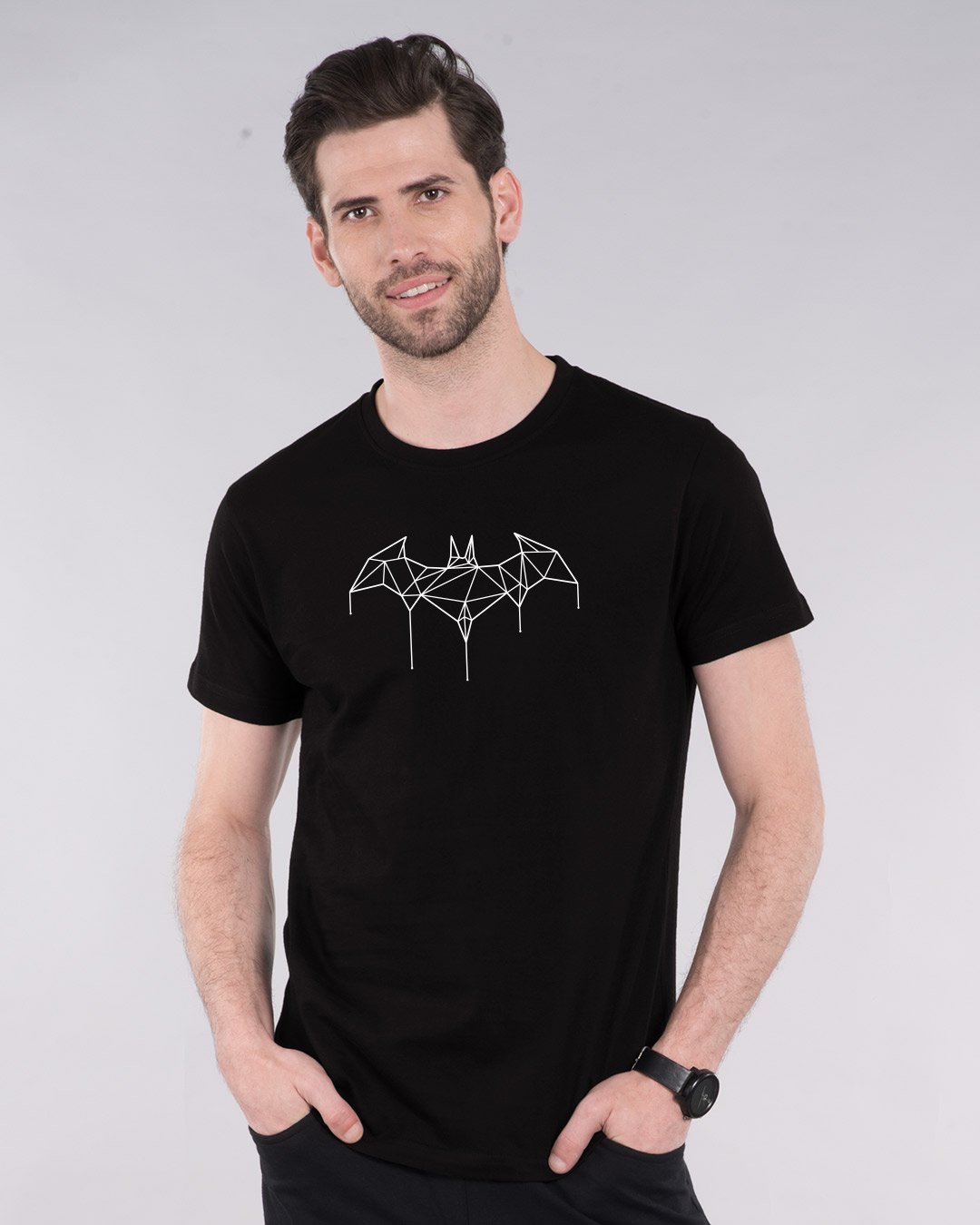 Shop Batman Line Glow In Dark Half Sleeve T-Shirt  (BML)-Back