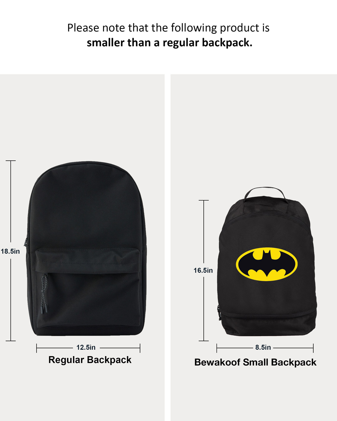 Shop Batman Logo Minimal Printed Small Backpack-Back